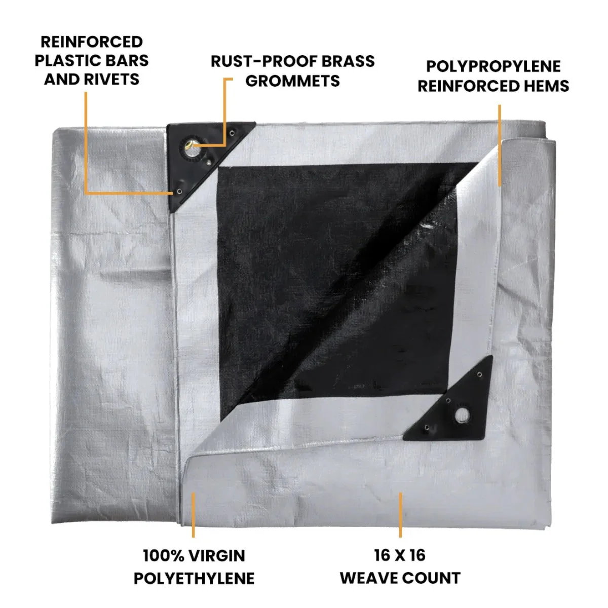 14’ x 16’ Super Heavy Duty Poly Tarp - Image 8