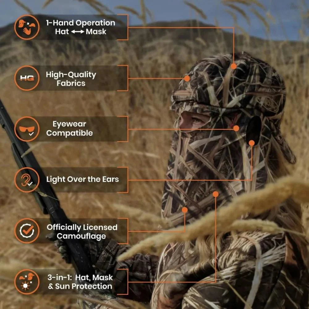 2-in-1 REAR Face Mask and Camo Hat (Fitted) - Image 3
