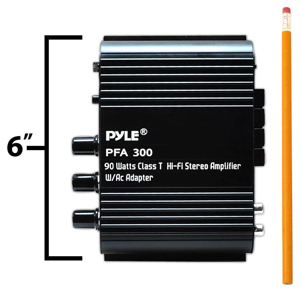 2) Pyle PFA300 180W 2 Channel Hi-Fi Home Audio Stereo Speakers Amplifiers w/Aux - Image 5