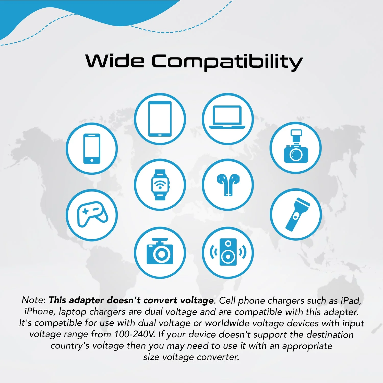 30W 6 in 1 Universal Travel Adapter - 2 USB-A + 3 USB-C - Max. 30W (6A) - White (UP-30KU-WH) - Image 14