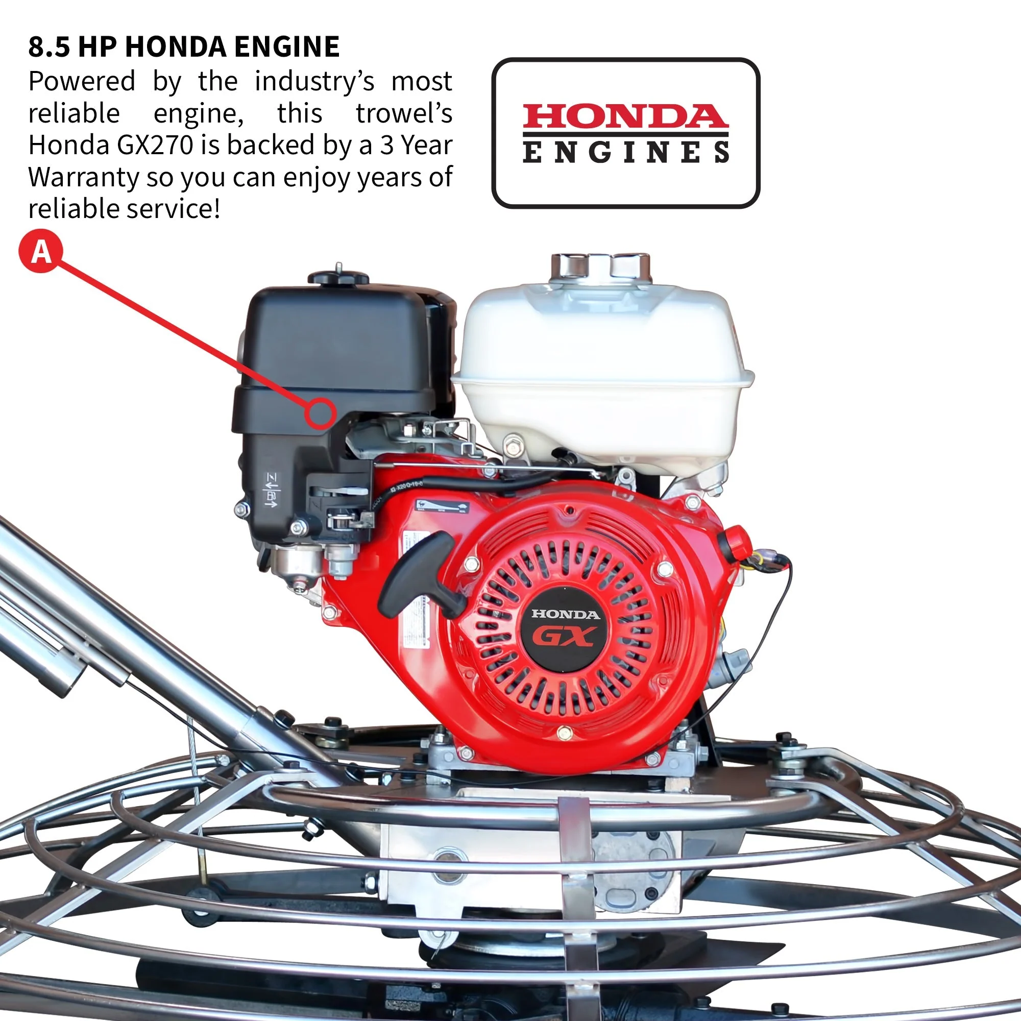 46" Concrete Power Trowel 8.5HP Honda Combo Blades and Float Pan Cement Finishing Tool - Image 5
