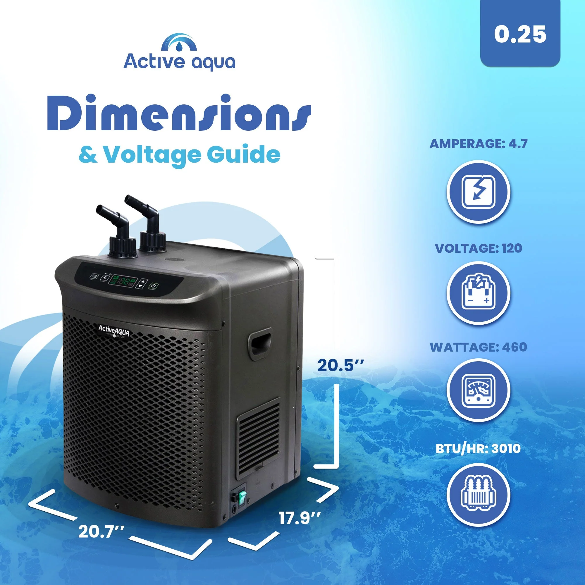 Active Aqua 0.25 HP 396-925 GPH 120V Cooling Water with 1000 GPH Water Pump - Image 4