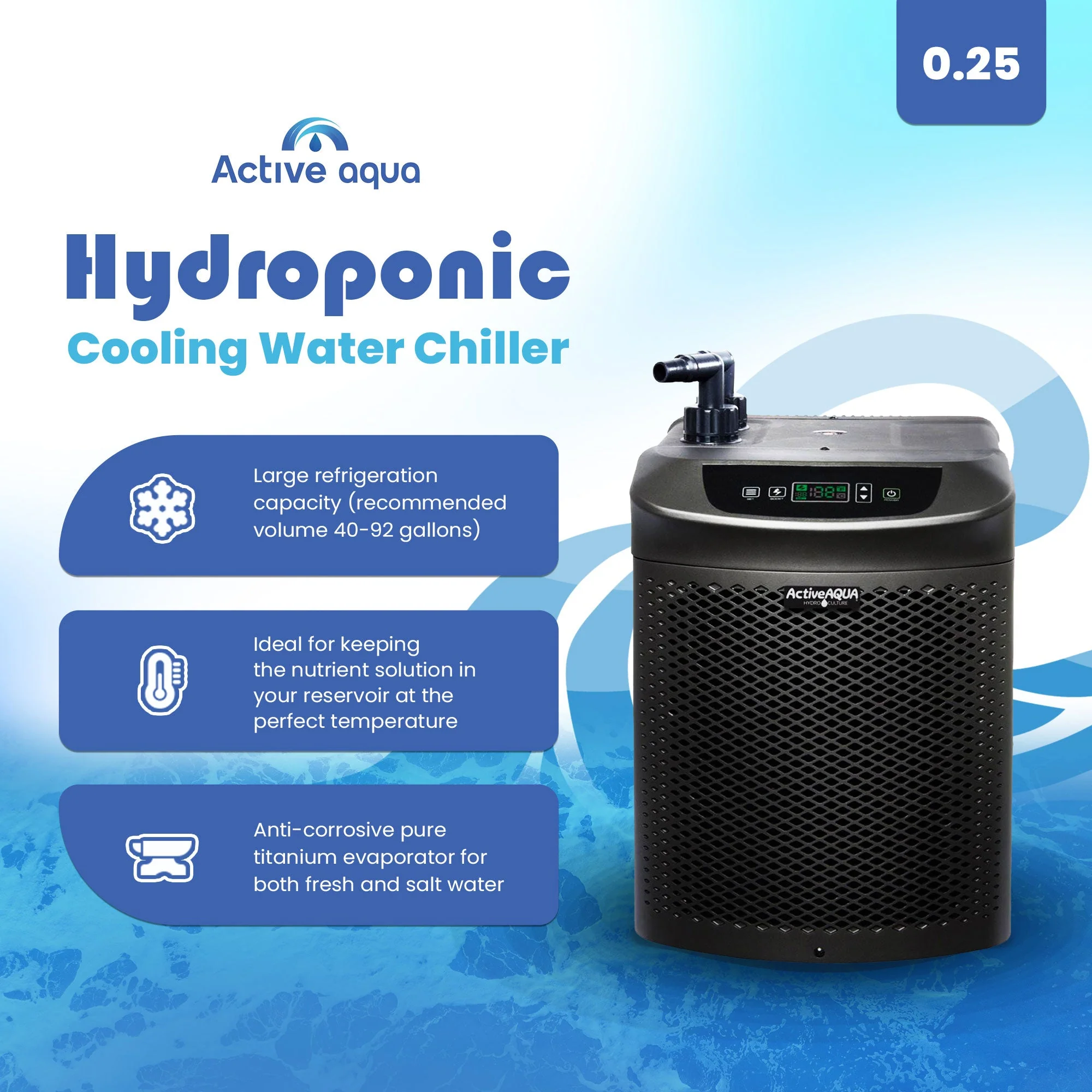 Active Aqua 0.25 HP 396-925 GPH 120V Cooling Water with 1000 GPH Water Pump - Image 5