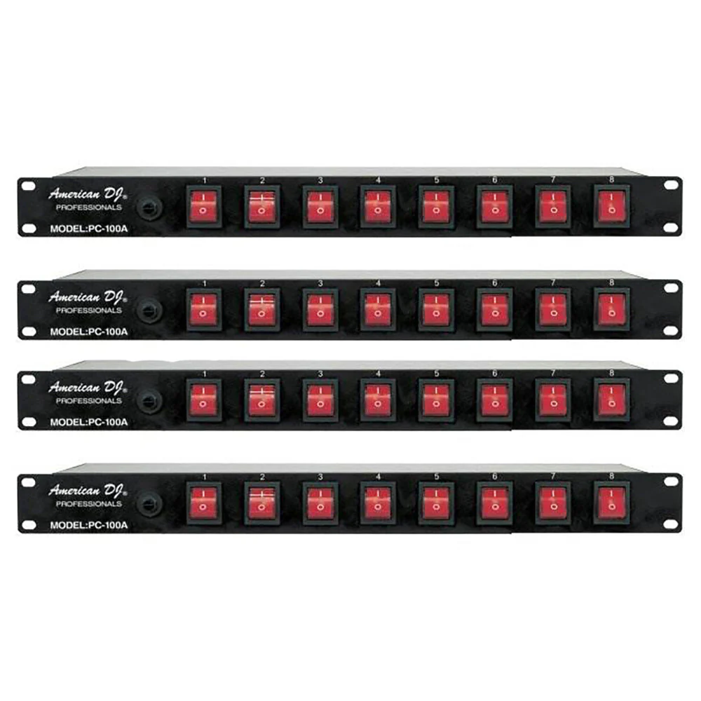 ADJ American DJ PC-100A 19 Inch Rack Light Power Distribution Center (4 Pack)