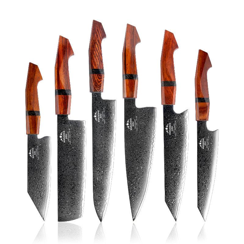 Infinity Japanese Pro Chef Knife Set with Sandalwood & Resin Handles