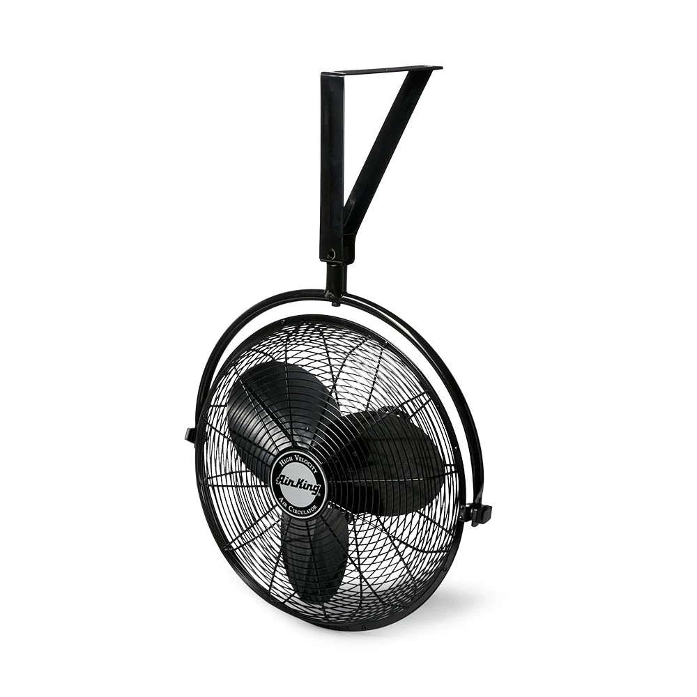 Air King 20" 1/6 HP 3-Speed Non-Oscillating Enclosed Steel Wall Mount Fan, Black - Image 8