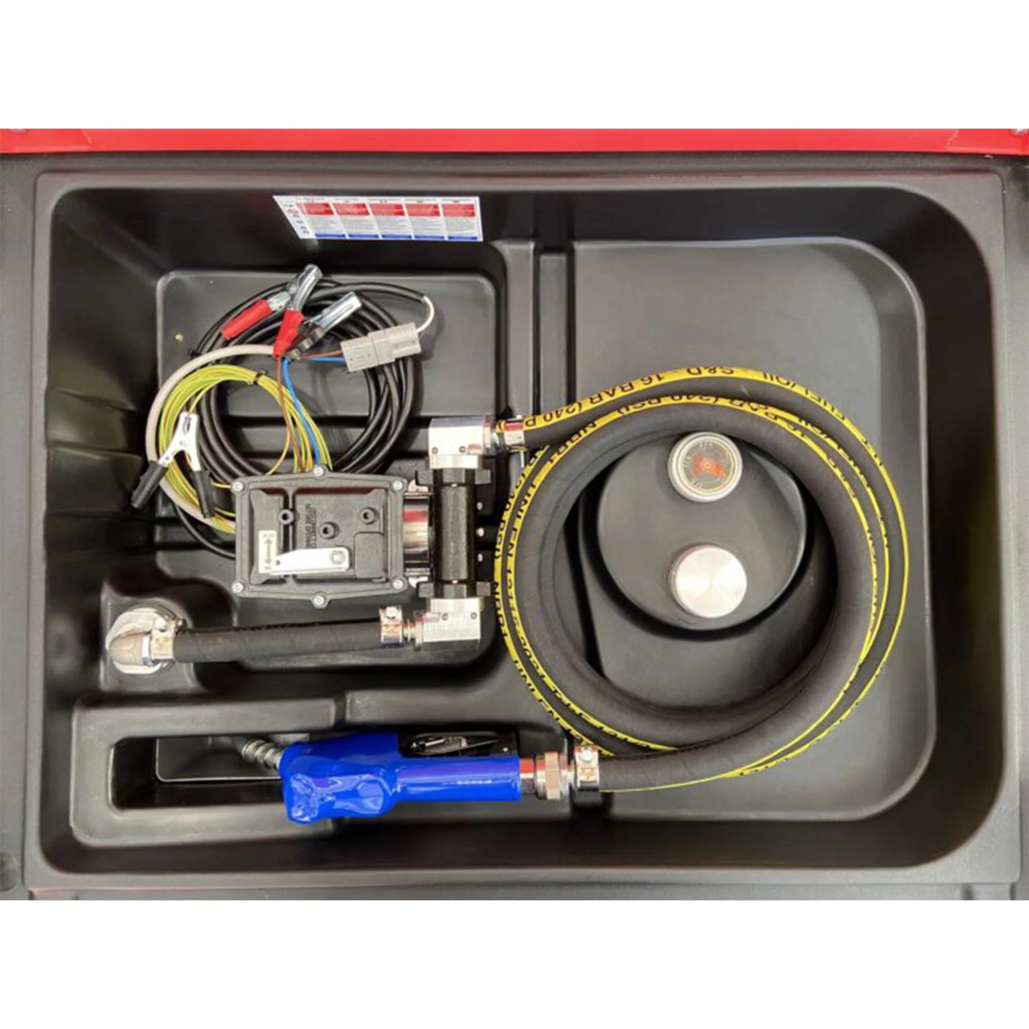 AM-TANK 116 Gallon Gasoline & Diesel Fuel Tank with 12 Volt Pump & Covering Lid - Image 5
