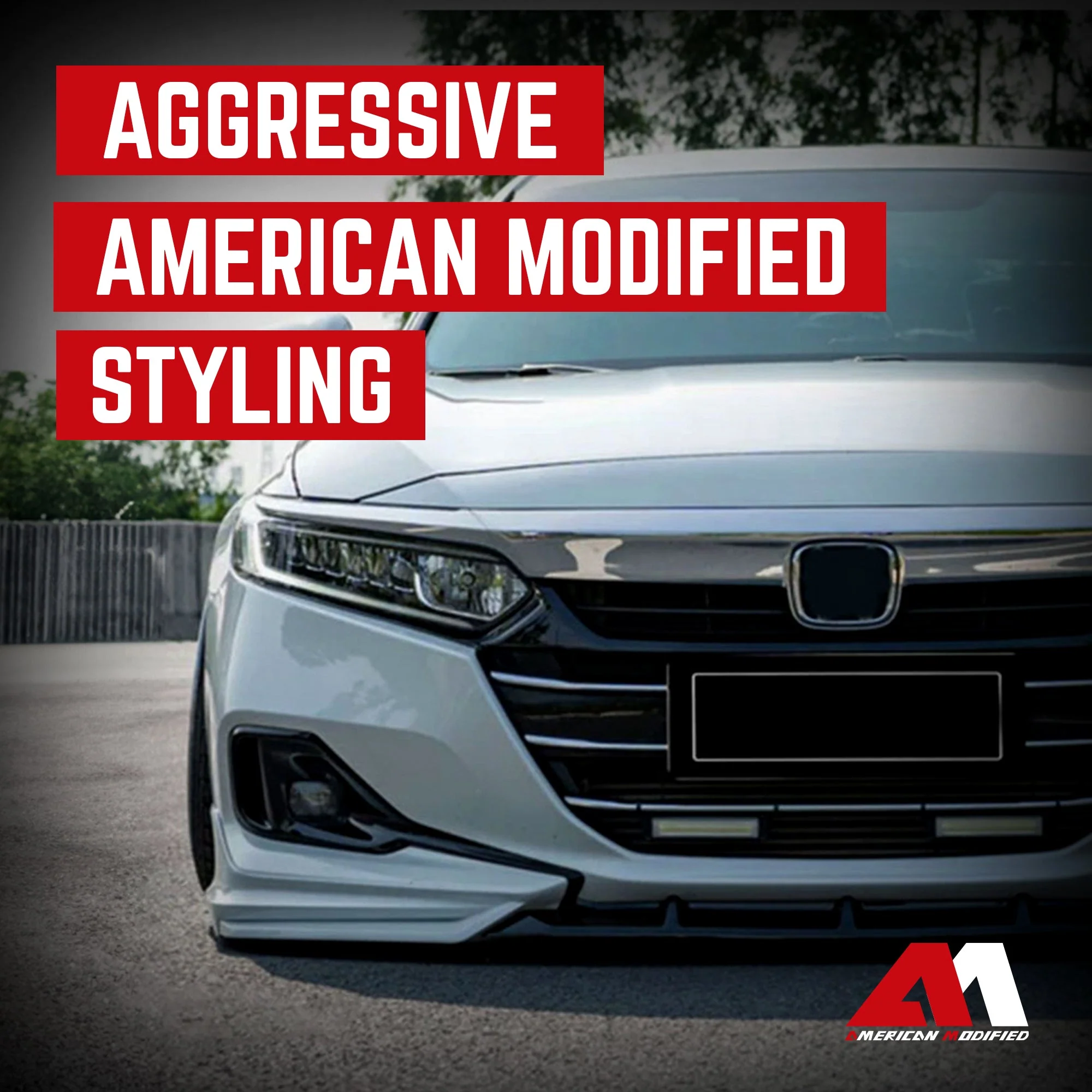AMERICAN MODIFIED 2018 to 2020 Honda Accord Aerodynamic Front Lip Spoiler, White - Image 5
