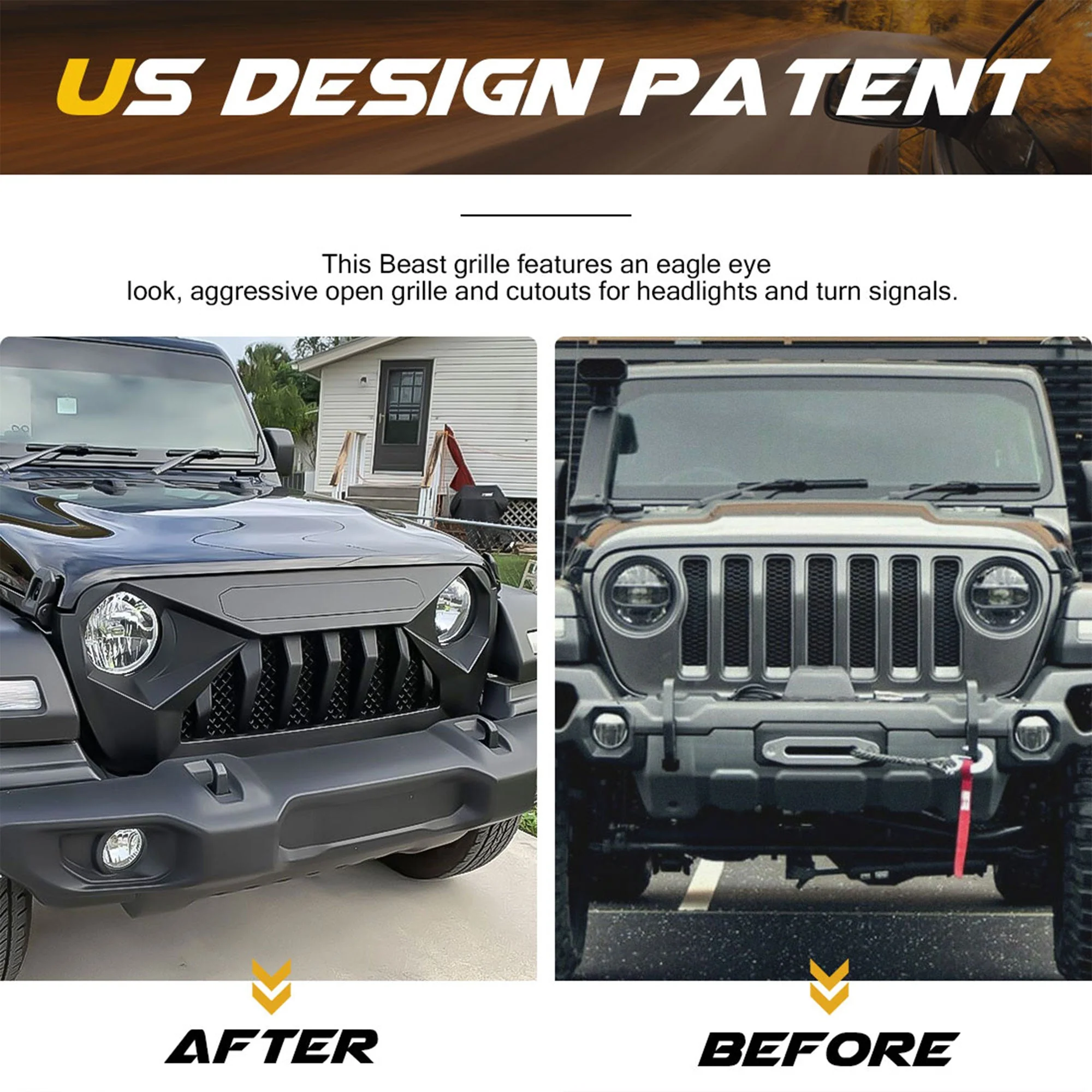 AMERICAN MODIFIED Demon Grille for 2018+ Jeep Wrangler JL & 2020+ Gladiator JT - Image 5