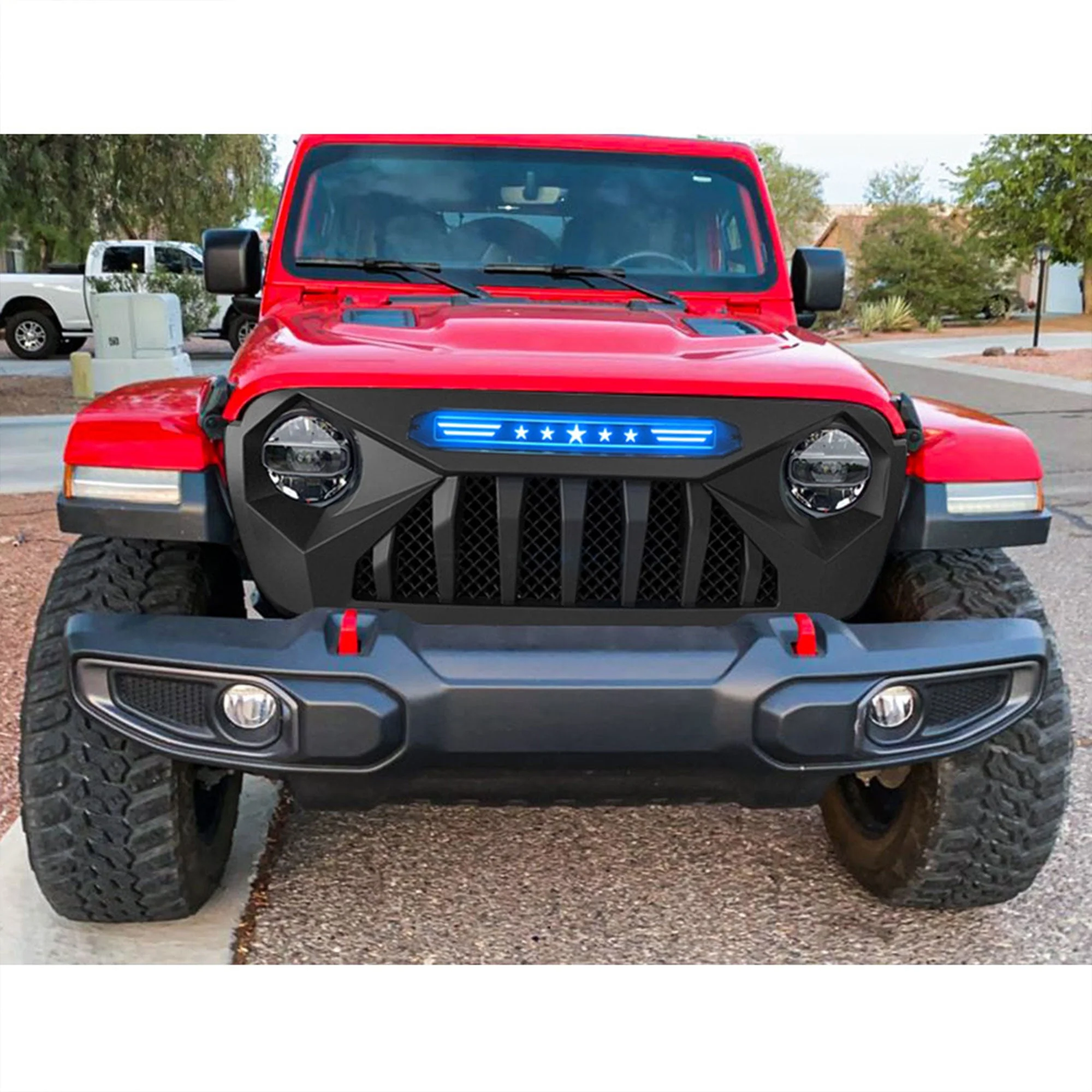 AMERICAN MODIFIED Demon Grille w/ Blue Lights for 18-21 Jeep Wrangler/Gladiator - Image 8