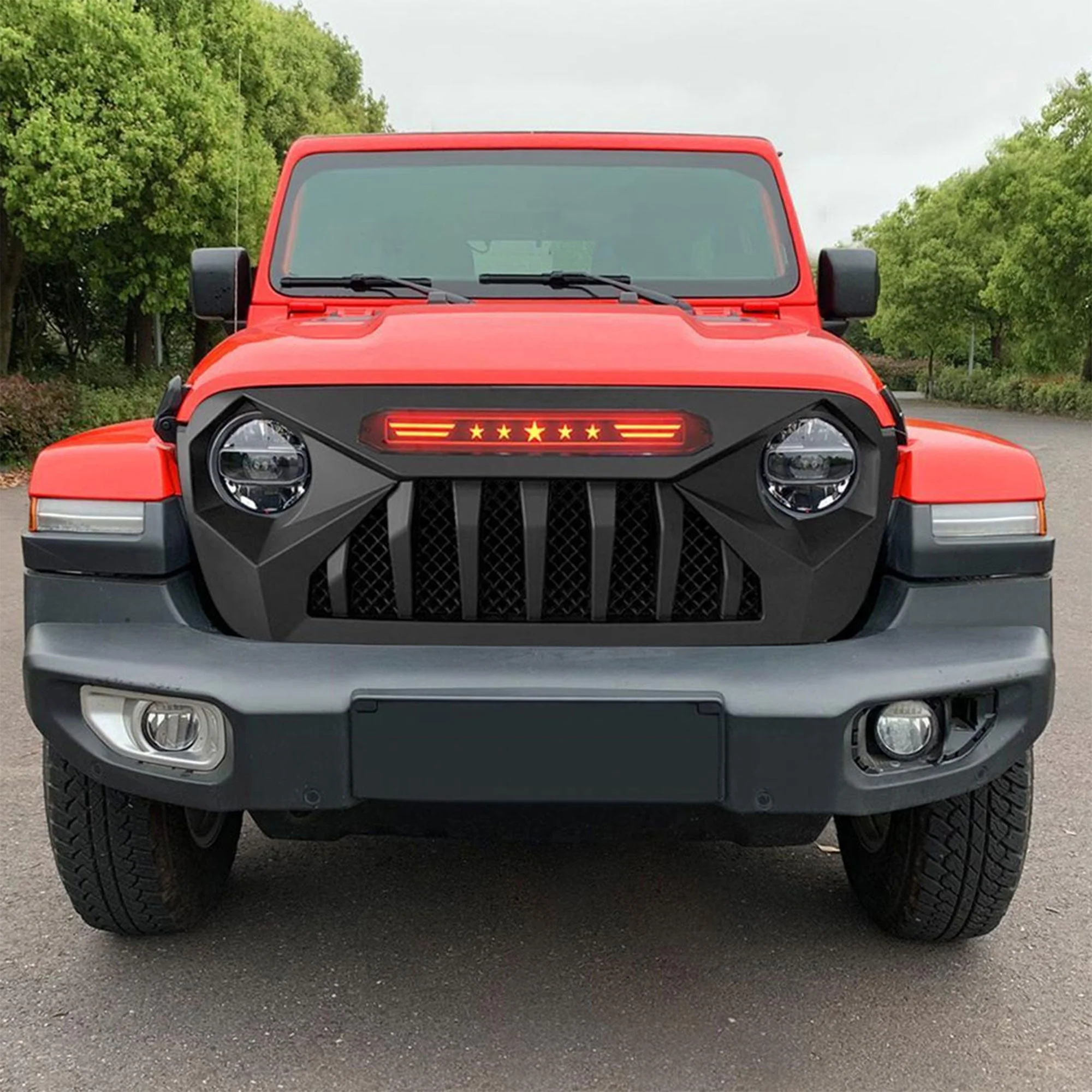 AMERICAN MODIFIED Demon Grille with Red Lights for 18-21 Jeep Wrangler/Gladiator - Image 7