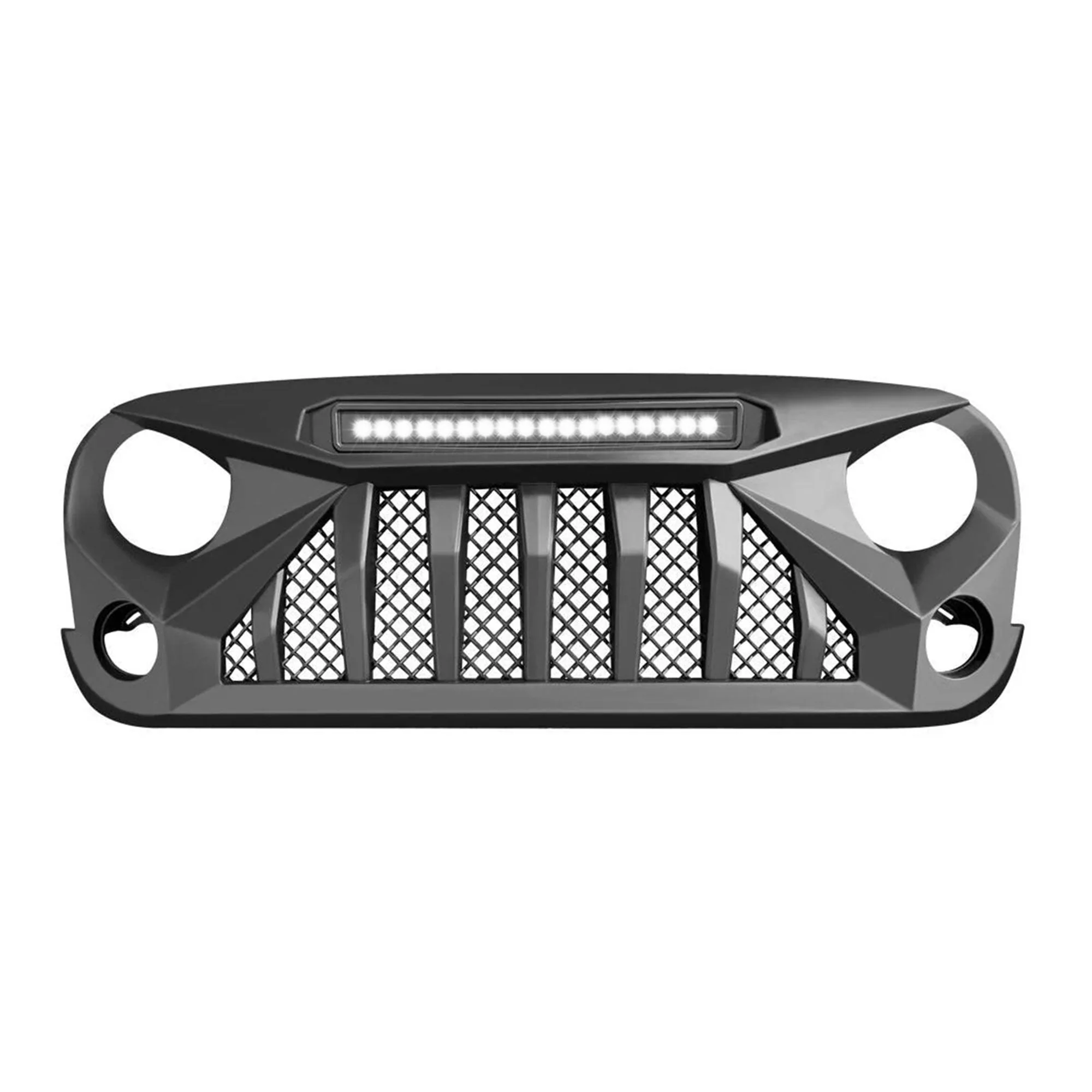 AMERICAN MODIFIED Front Grille w/Off Road Lights for 07-18 Jeep Wrangler JK - Image 9