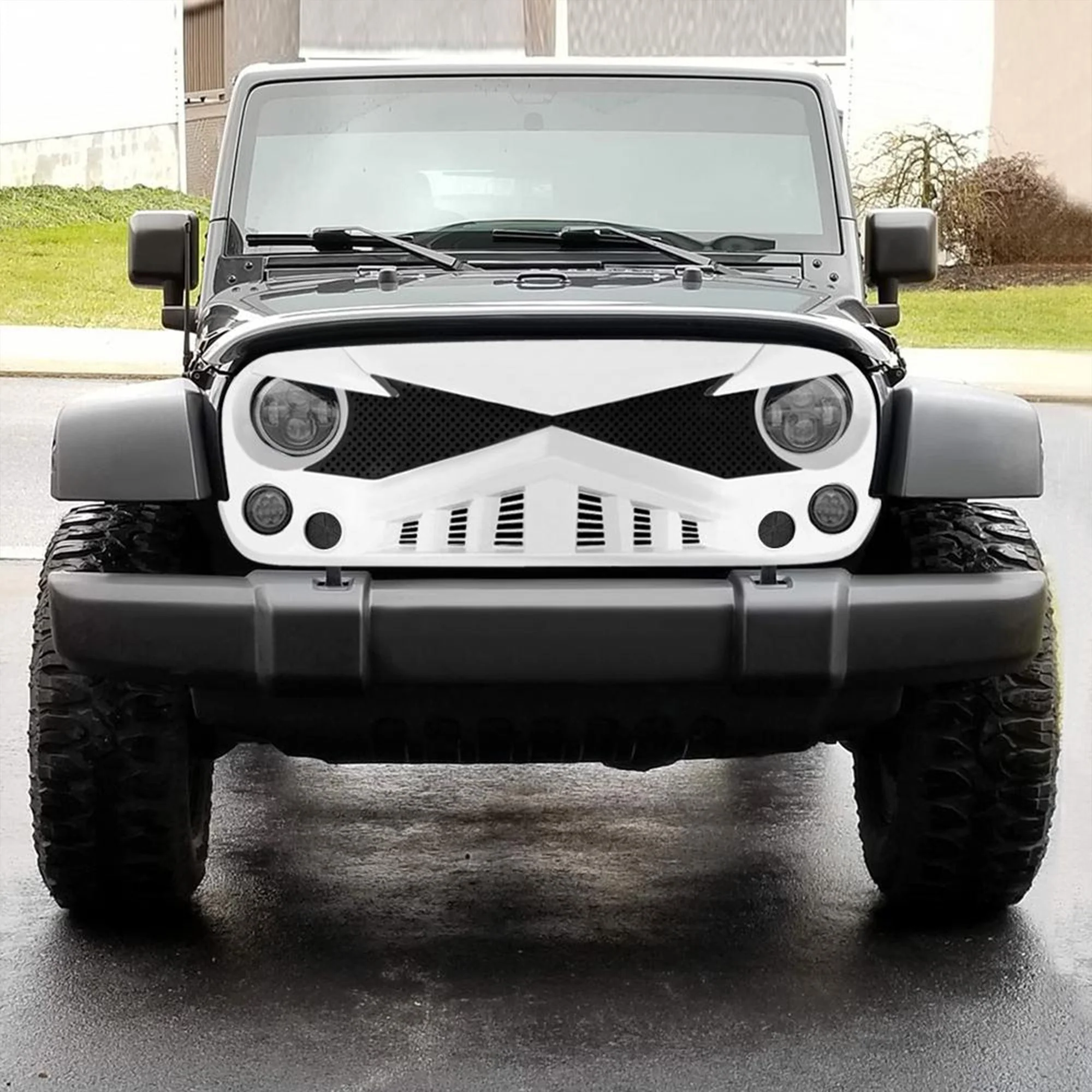 AMERICAN MODIFIED Front Hawke Grille Compatible with 2007-2018 Jeep Wrangler JK - Image 6