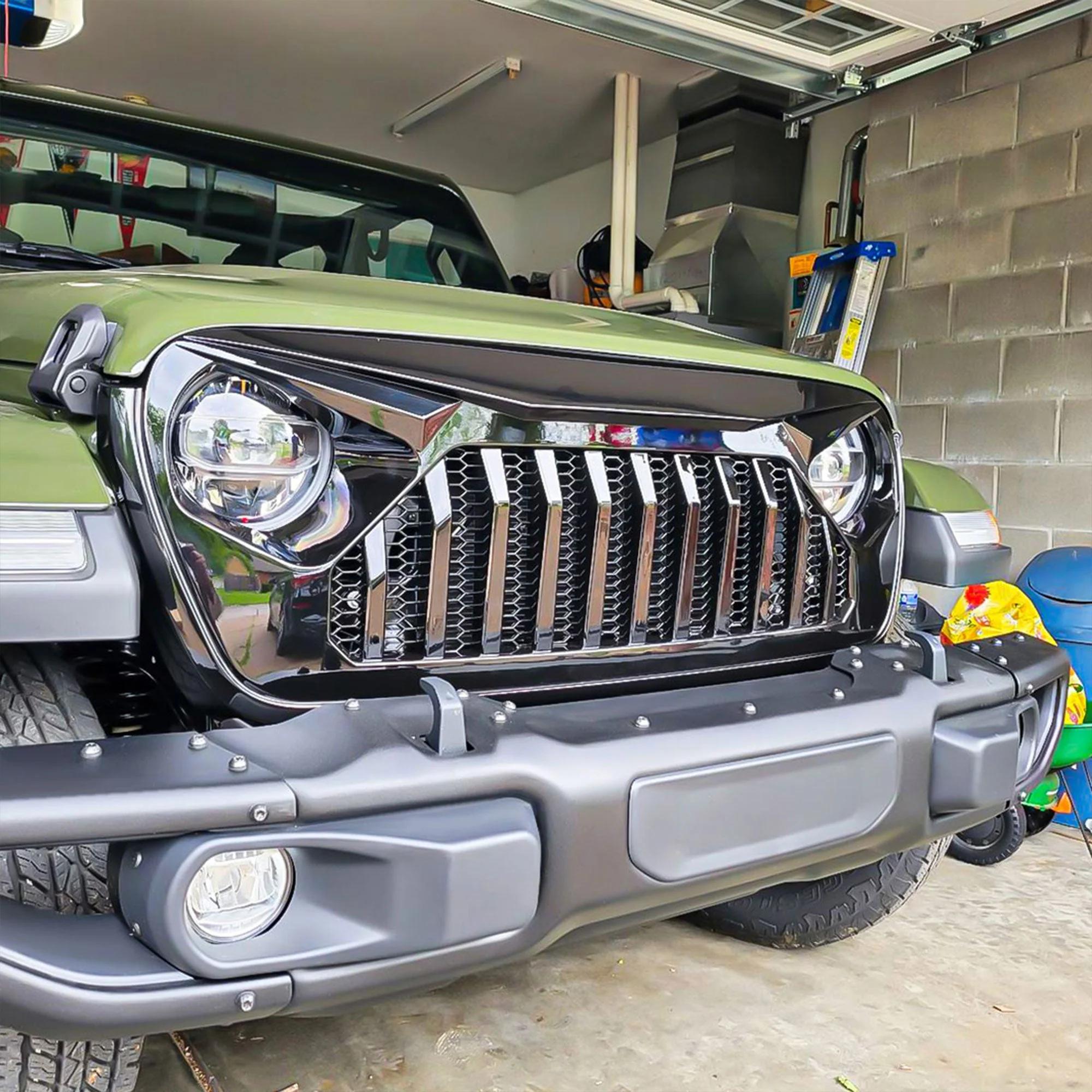 AMERICAN MODIFIED Front Mesh Grille for 2018+ Jeep Wrangler JL & Gladiator JT - Image 9