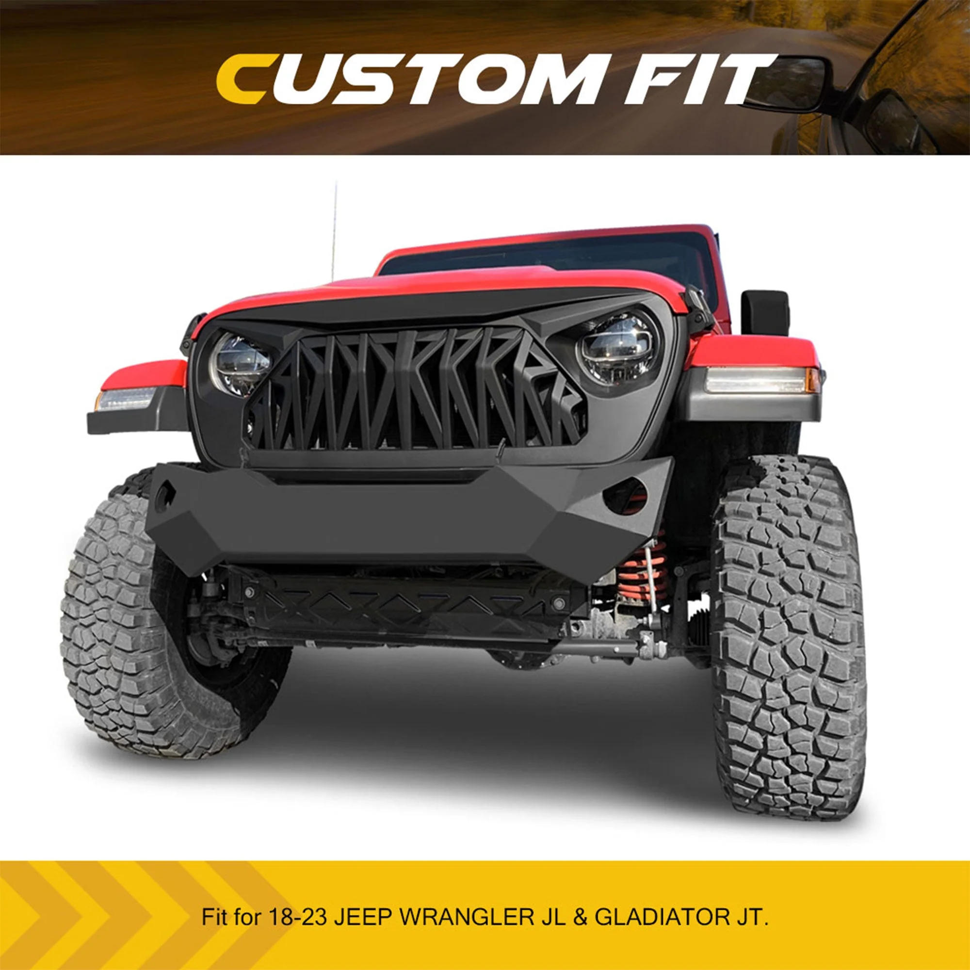 AMERICAN MODIFIED Front Shark Grille for 2018+ Wrangler JL & 2020+ Gladiator JT - Image 2