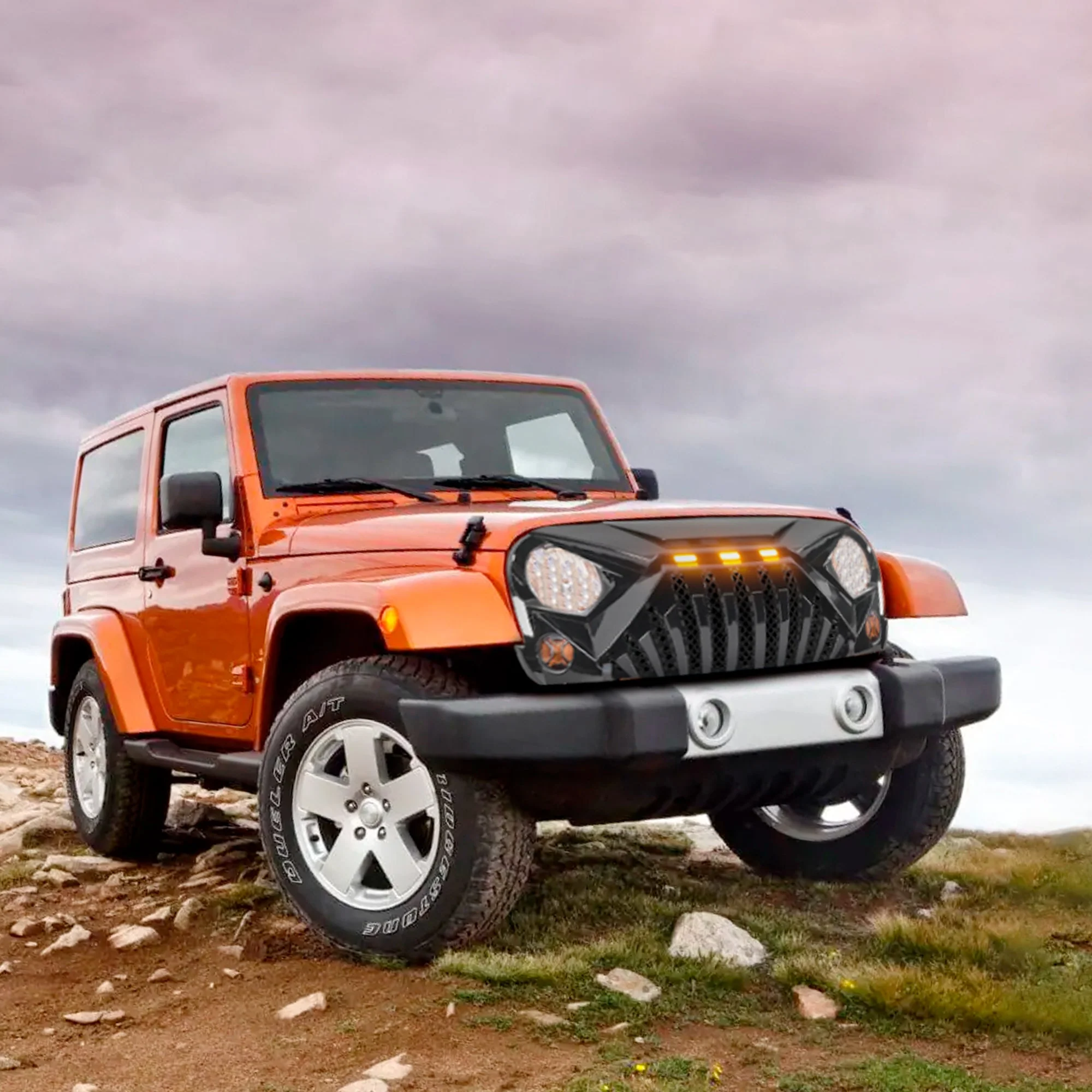 American Modified Goliath Grille Compatible with 07-18 Wrangler JK with Lights - Image 7