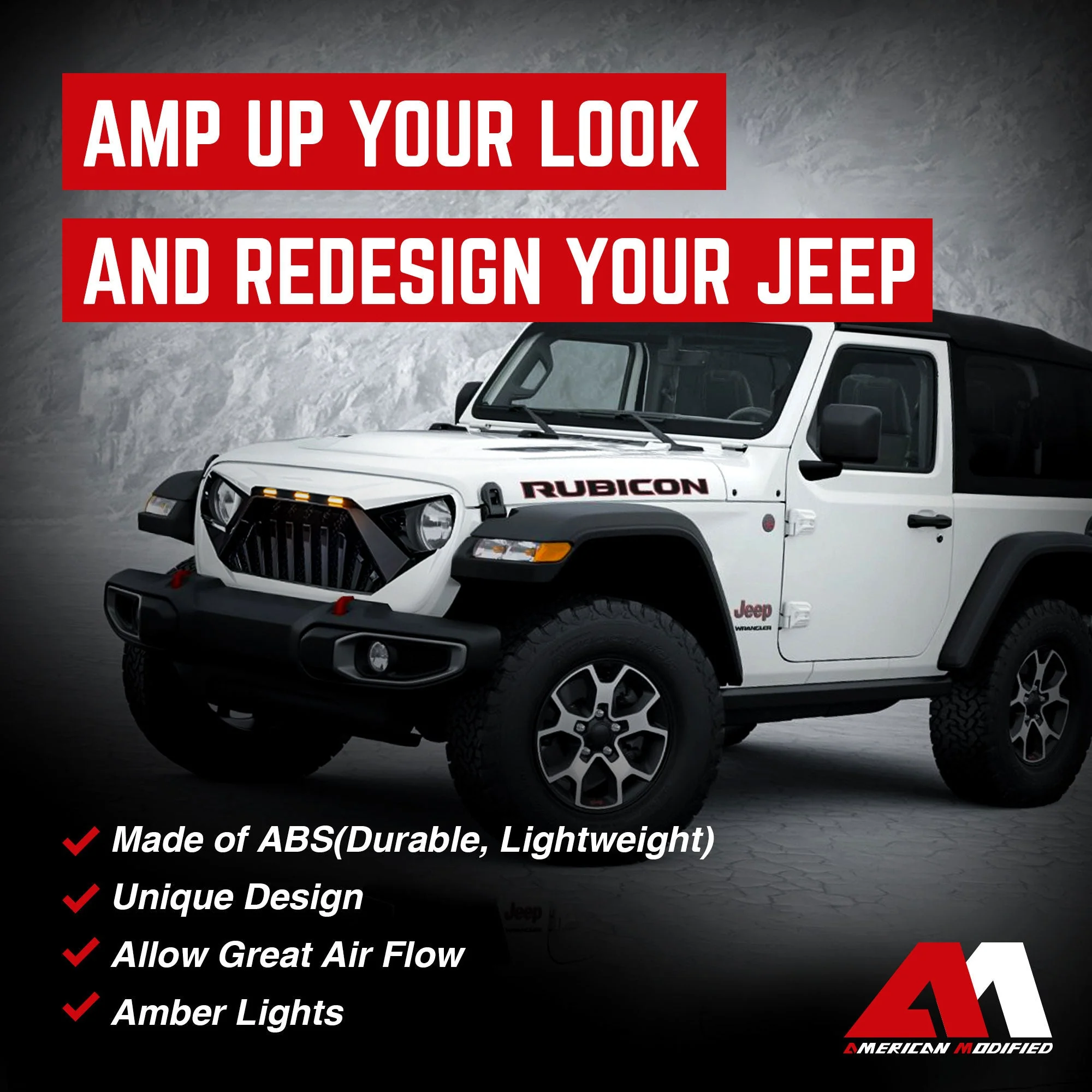 American Modified Goliath Grille Compatible with 18-23 Wrangler JL/Gladiator JT - Image 5