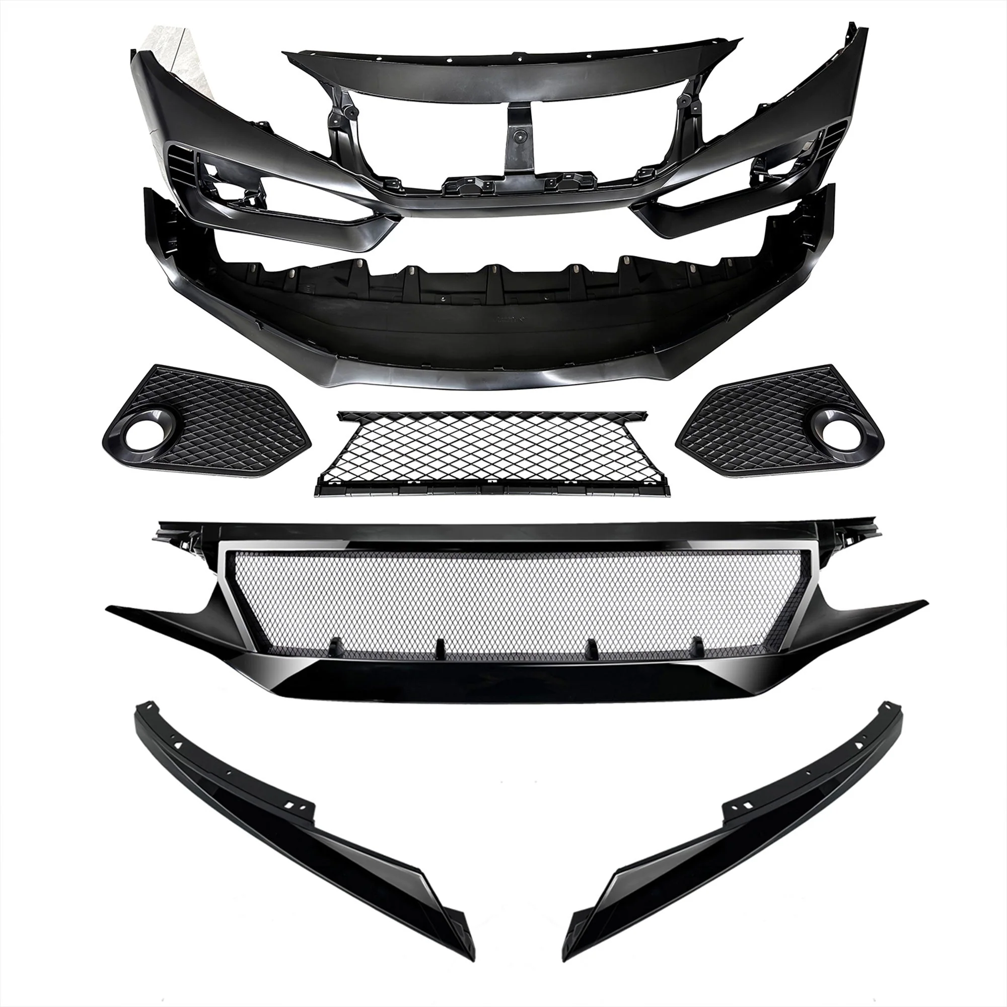AMERICAN MODIFIED R Style Conversion Front Bumper Sport for 16-19 Honda Civic - Image 6