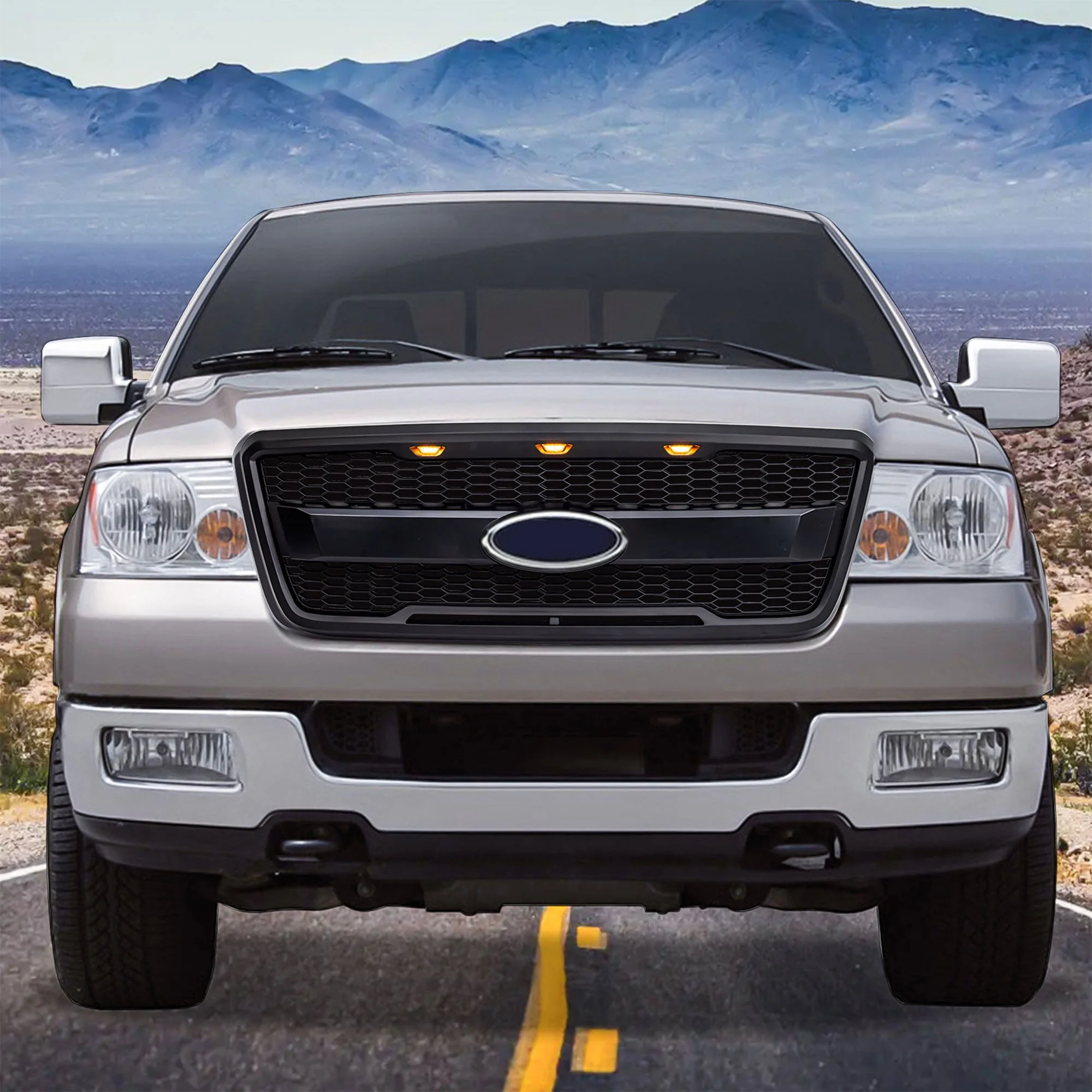 AMERICAN MODIFIED Raptor Style Mesh Grille for 2004-2008 Ford F150, Matte Black - Image 8