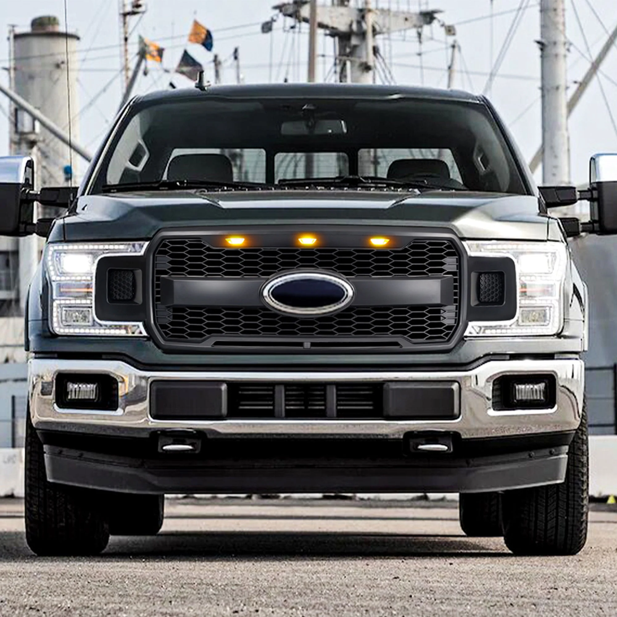 AMERICAN MODIFIED Raptor Style Mesh Grille for 2018-2020 Ford F150, Matte Black - Image 7