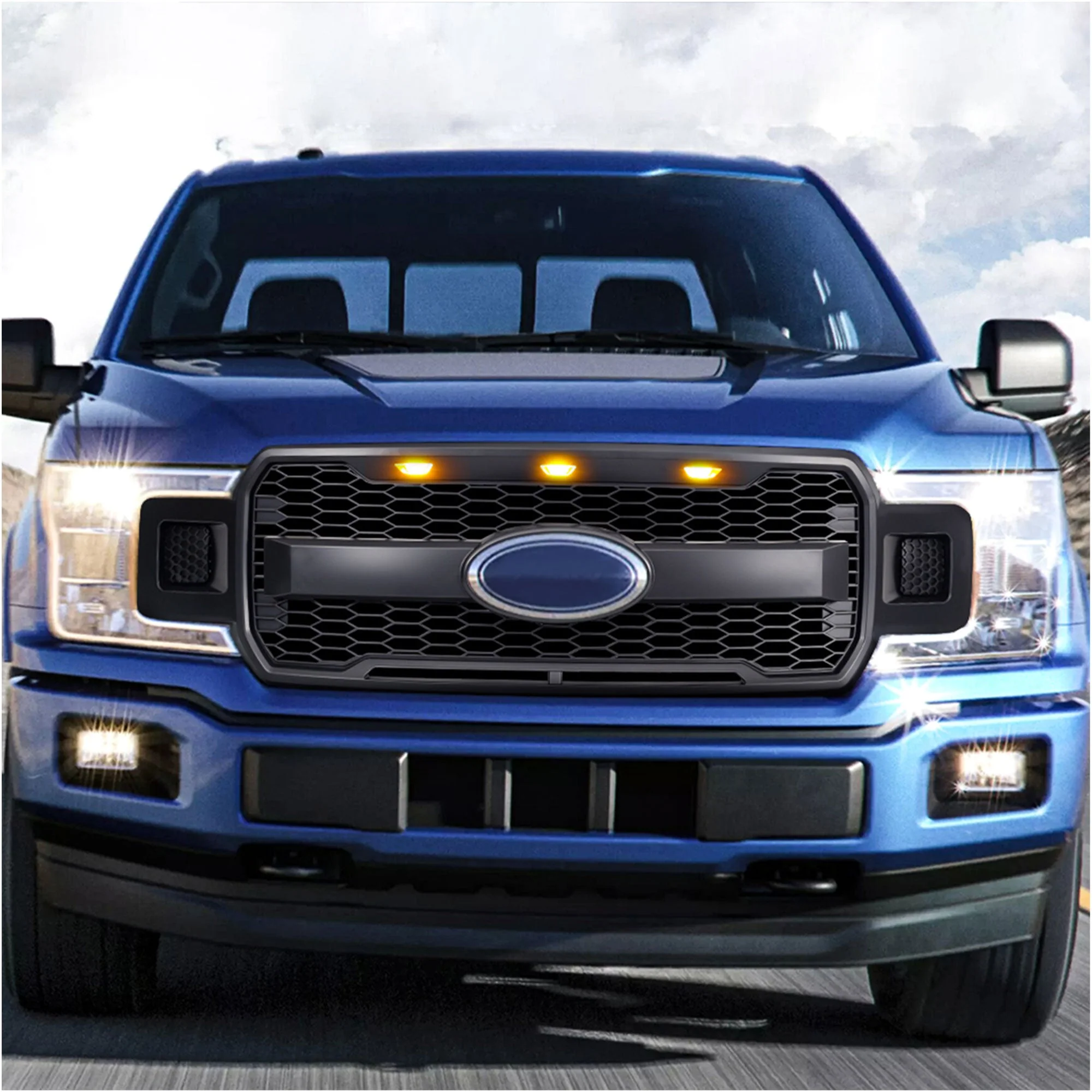 AMERICAN MODIFIED Raptor Style Mesh Grille for 2018-2020 Ford F150, Matte Black - Image 8