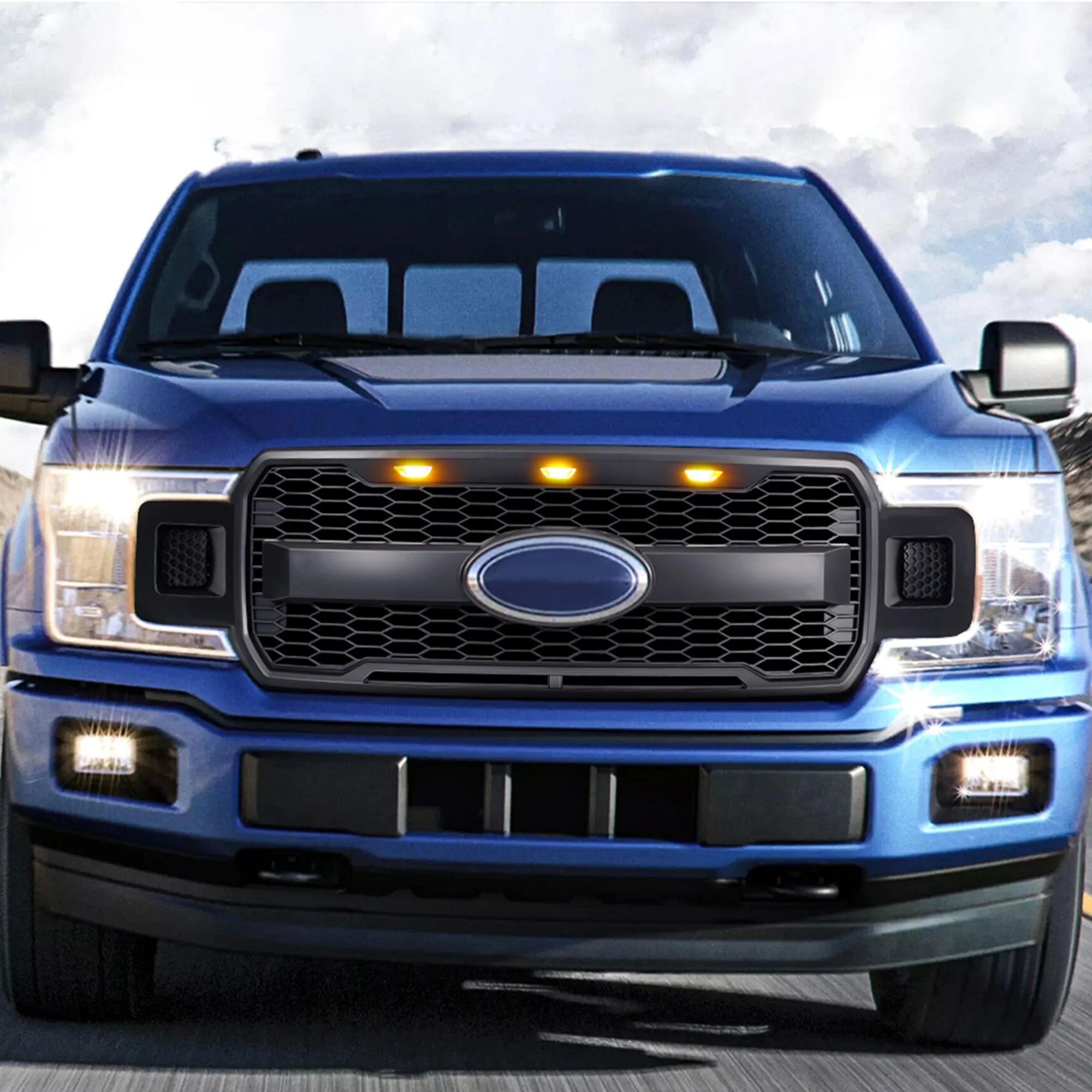 AMERICAN MODIFIED Raptor Style Mesh Grille for 2018-2020 Ford F150, Matte Black - Image 9
