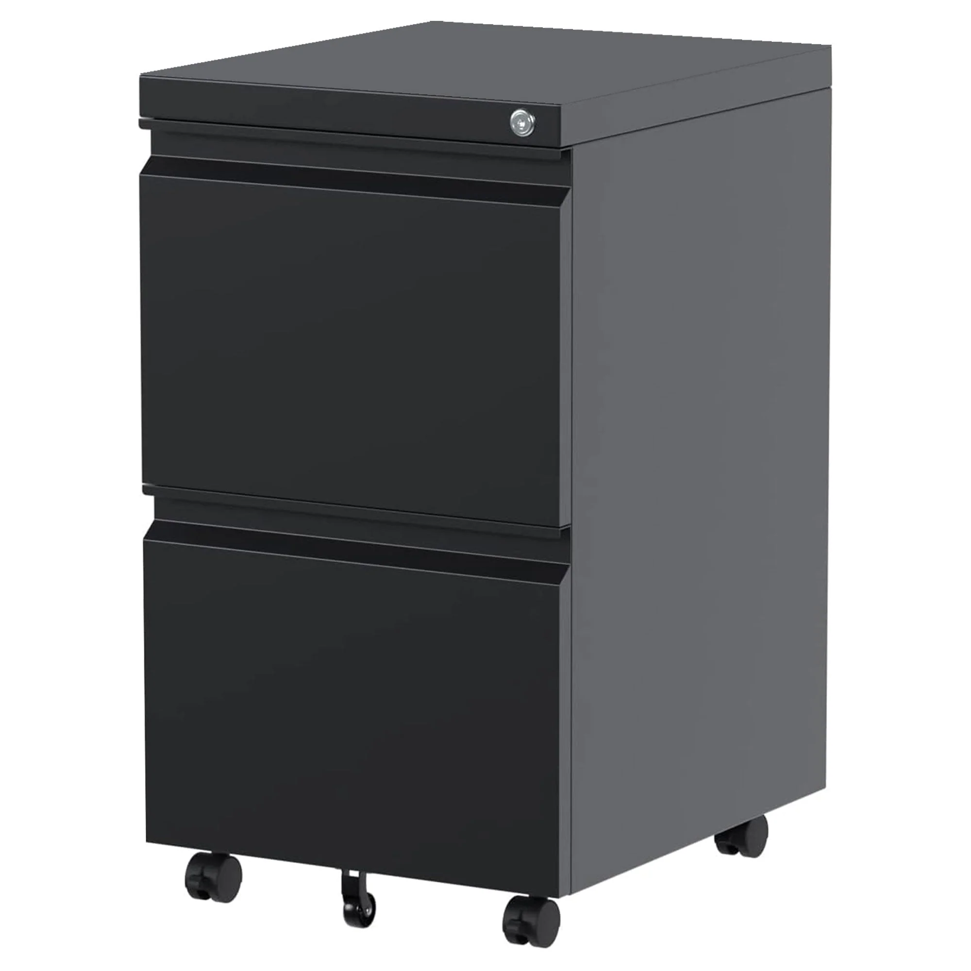 AOBABO 2 Drawer Mobile Metal Organizer Filing Cabinet, Fully Assembled, Black - Image 11