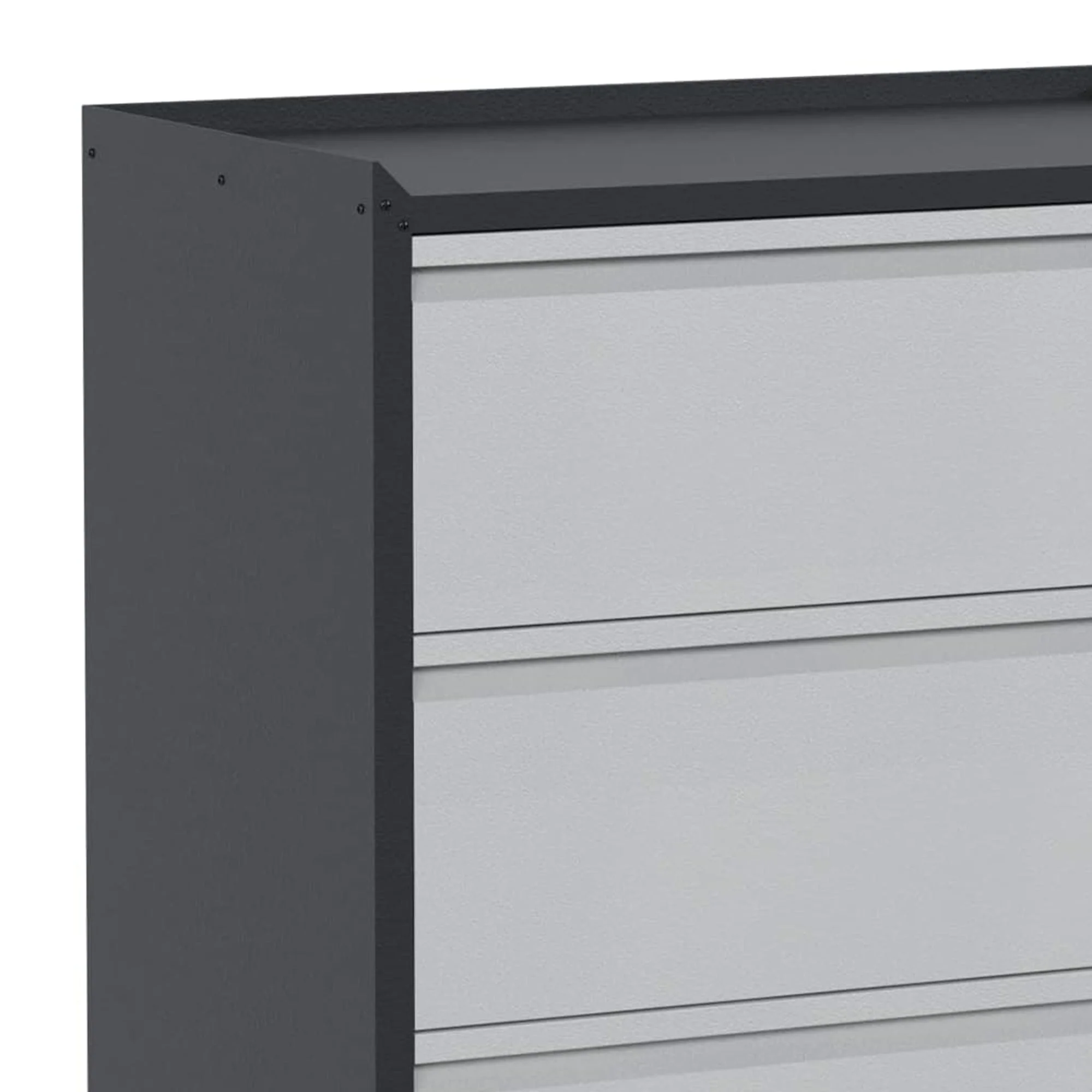 AOBABO Steel Rolling Tool Storage Chest 3 Drawer Cabinet with Wheels, Black/Grey - Image 2