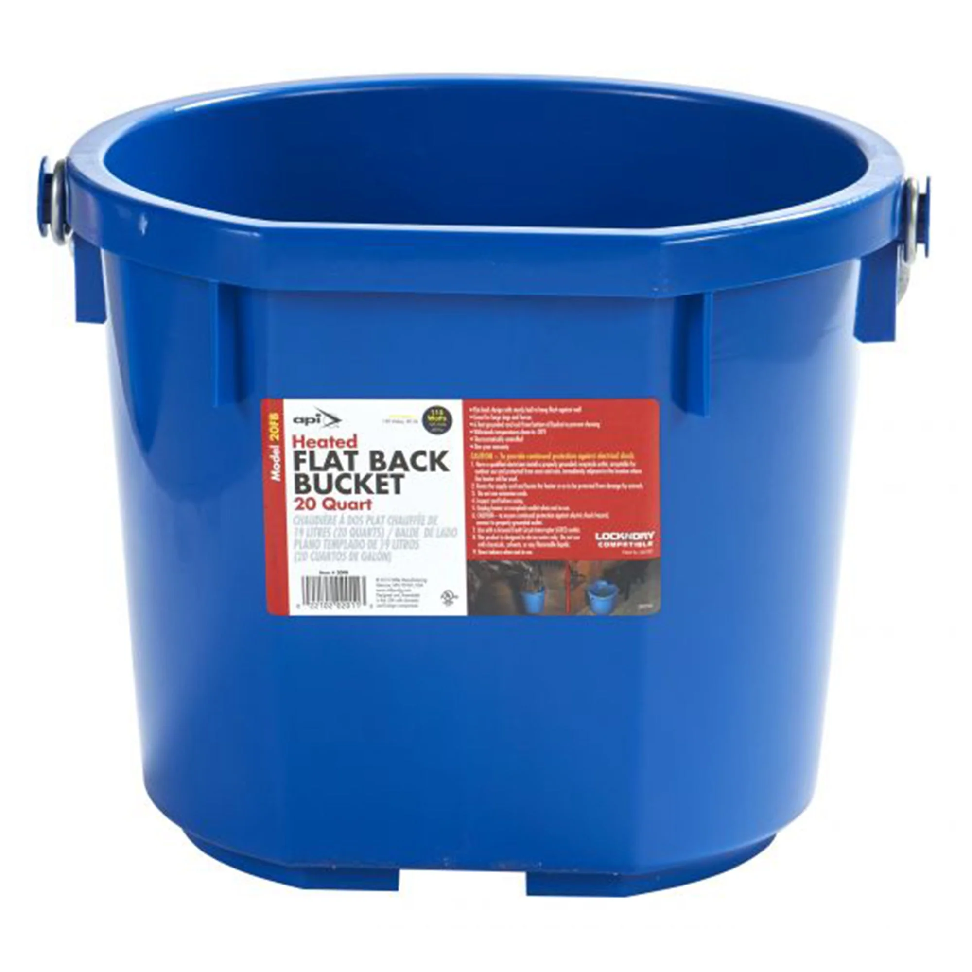 API 20 Quart Plastic Thermostatically Controlled Round Flat Back Heated Bucket - Image 2