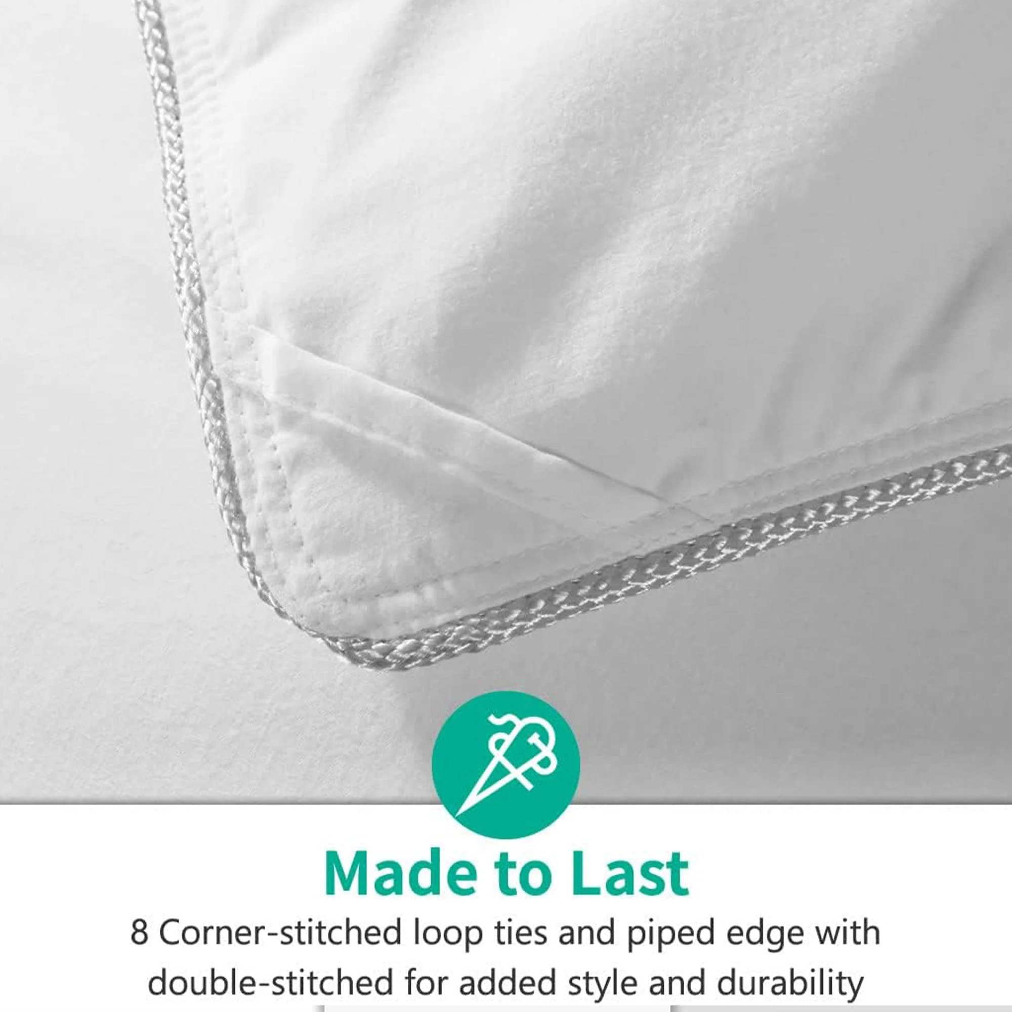 APSMILE Luxurious Feathers Down Full Queen Duvet Insert Comforter, White - Image 5