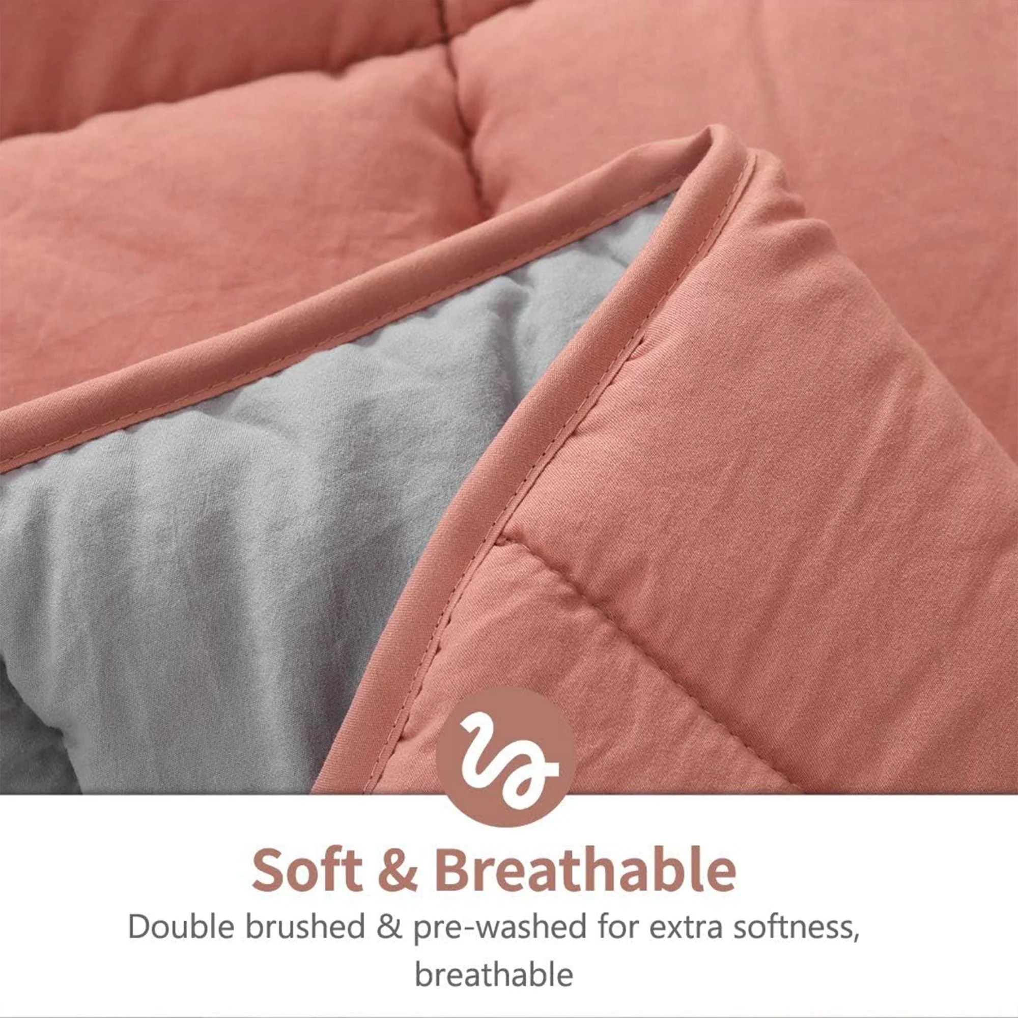 APSMILE Reversible All Season Down Alternative Full Queen Comforter, Gray/Red - Image 3