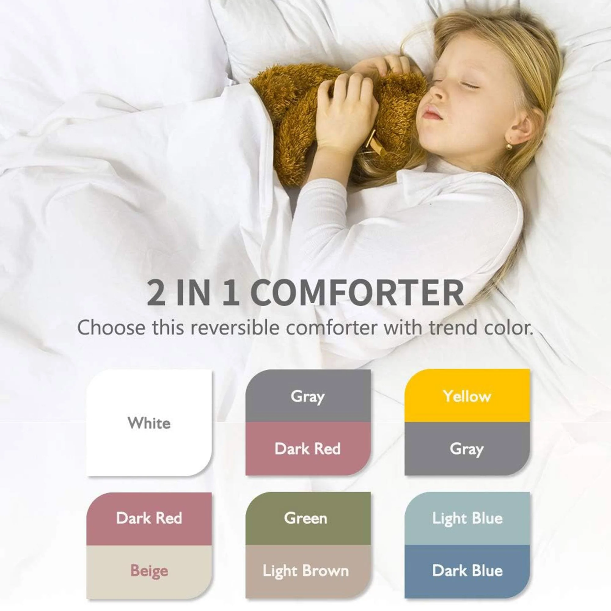 APSMILE Reversible All Season Down Alternative Full Queen Comforter, Green/Brown - Image 5