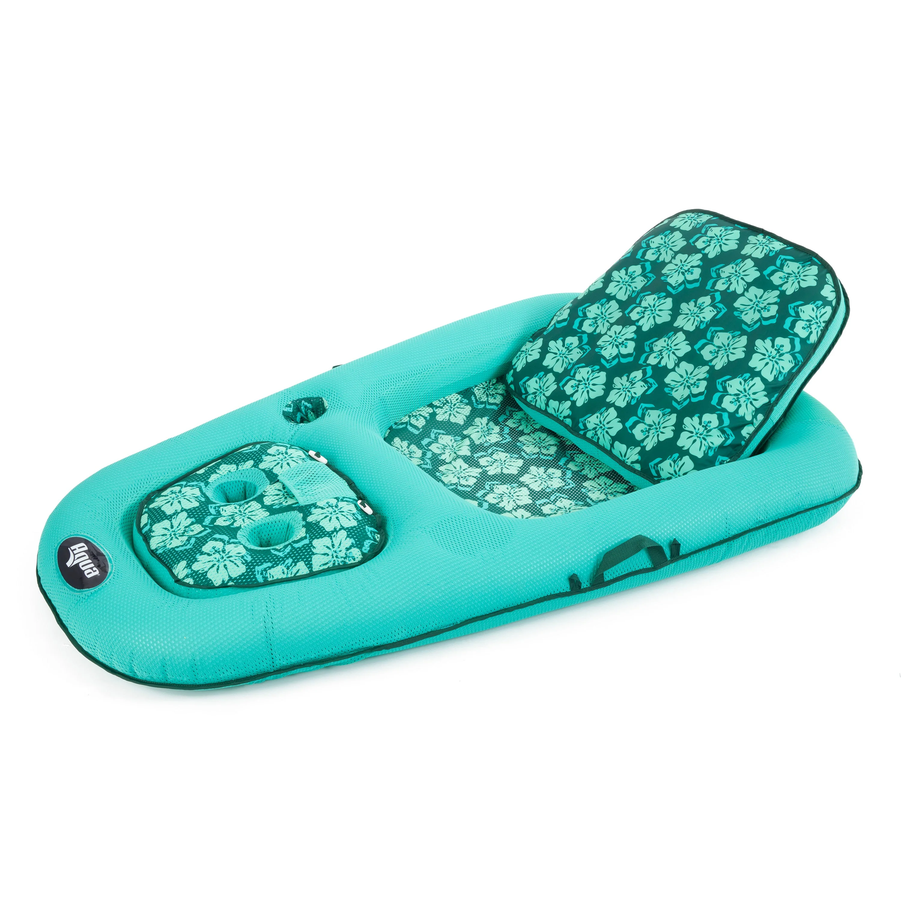 Aqua Leisure Campania 2 in 1 Convertible Water Lounger Pool Inflatable, Floral