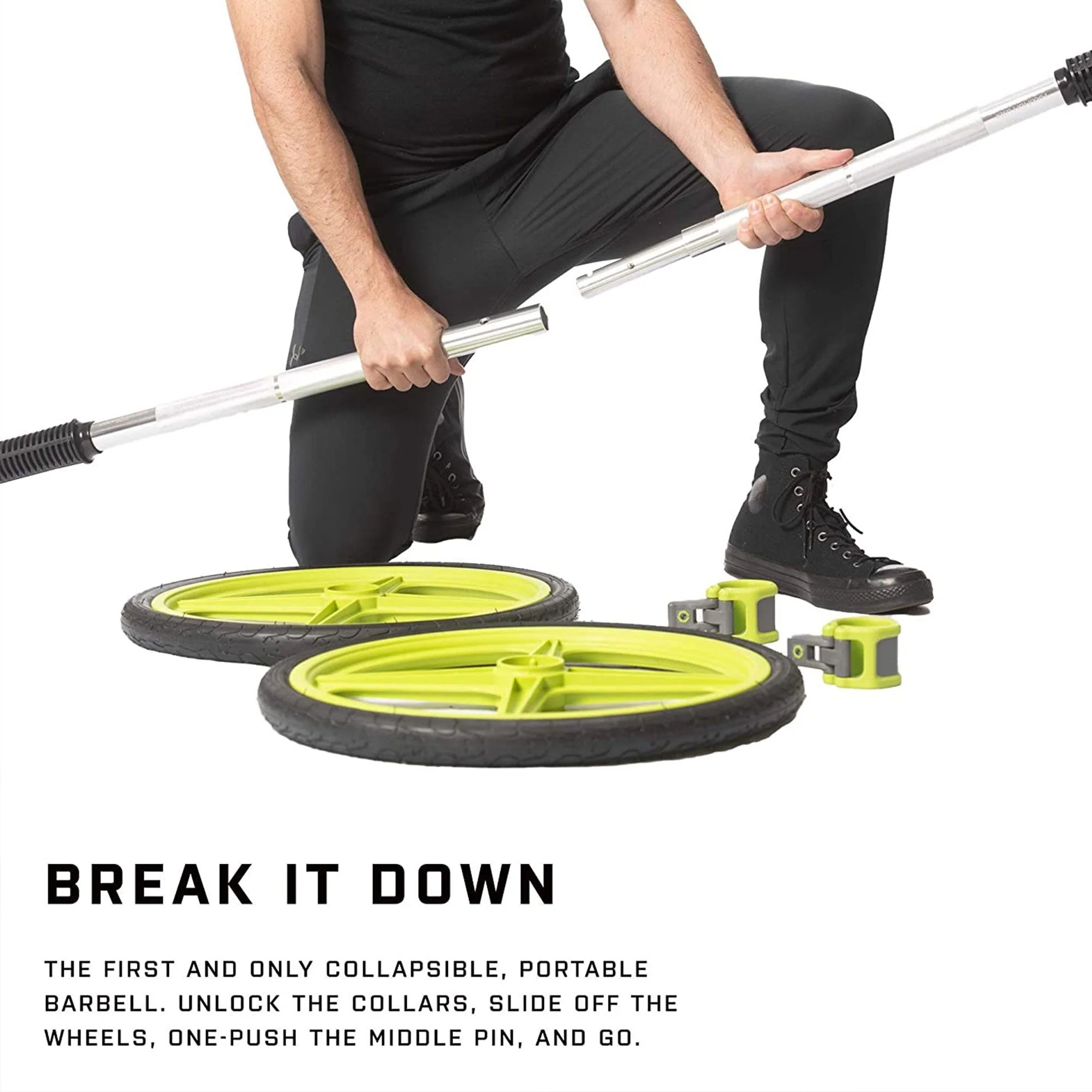AXLE Lightweight Olympic Barbell with Weighted Plates, (Straps Not Included) - Image 6