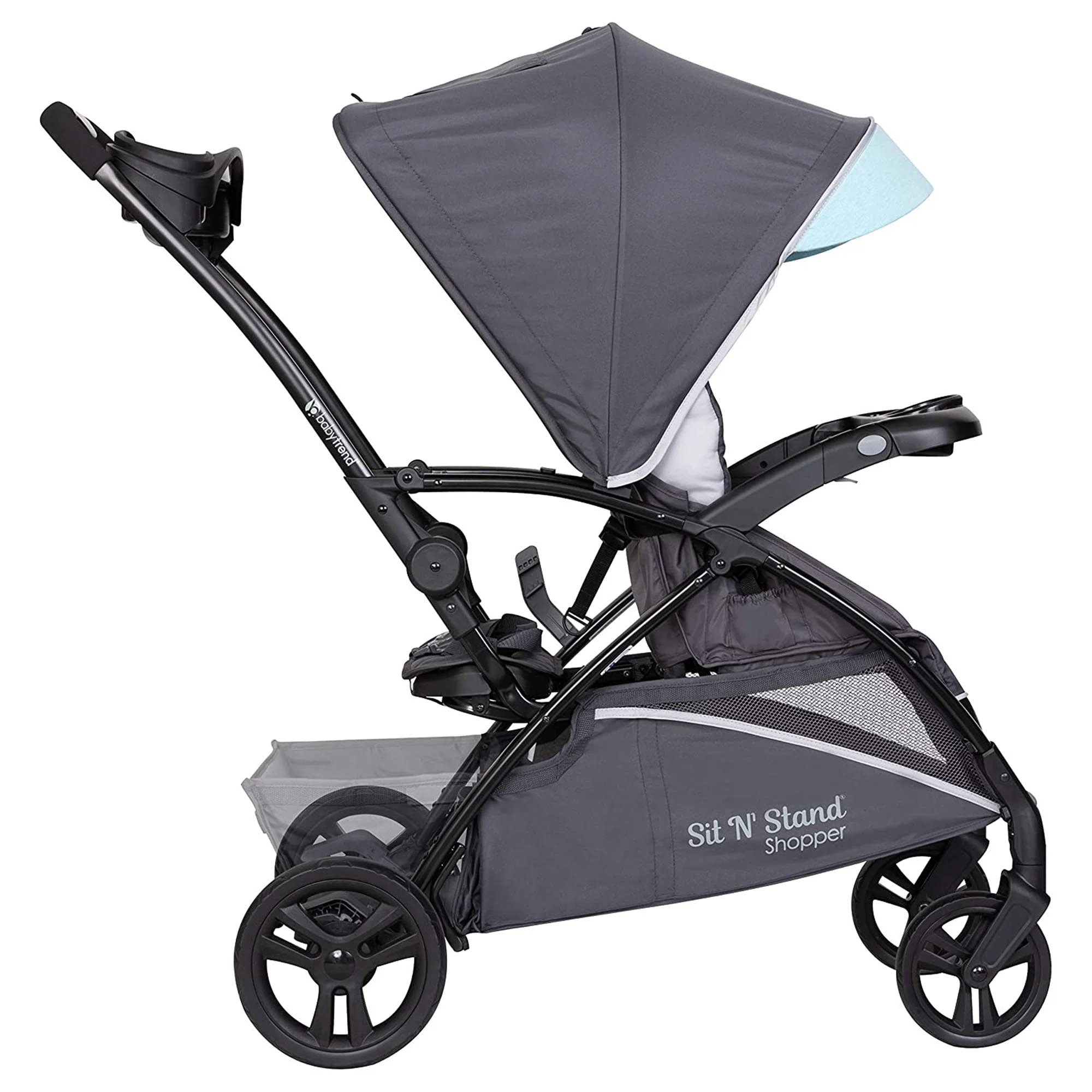 Baby Trend Sit N Stand 5 in 1 Toddler Baby Foldable Travel Stroller, Blue Mist - Image 10