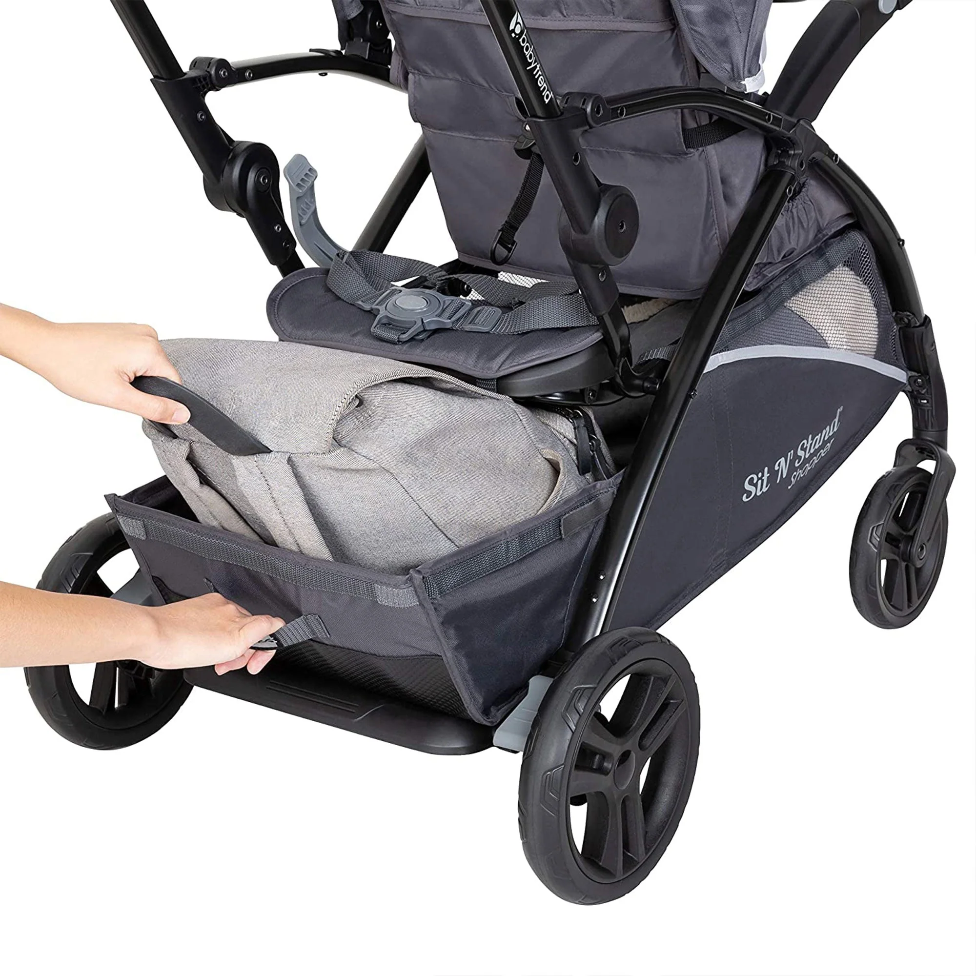 Baby Trend Sit N Stand 5 in 1 Toddler Baby Foldable Travel Stroller, Blue Mist - Image 8
