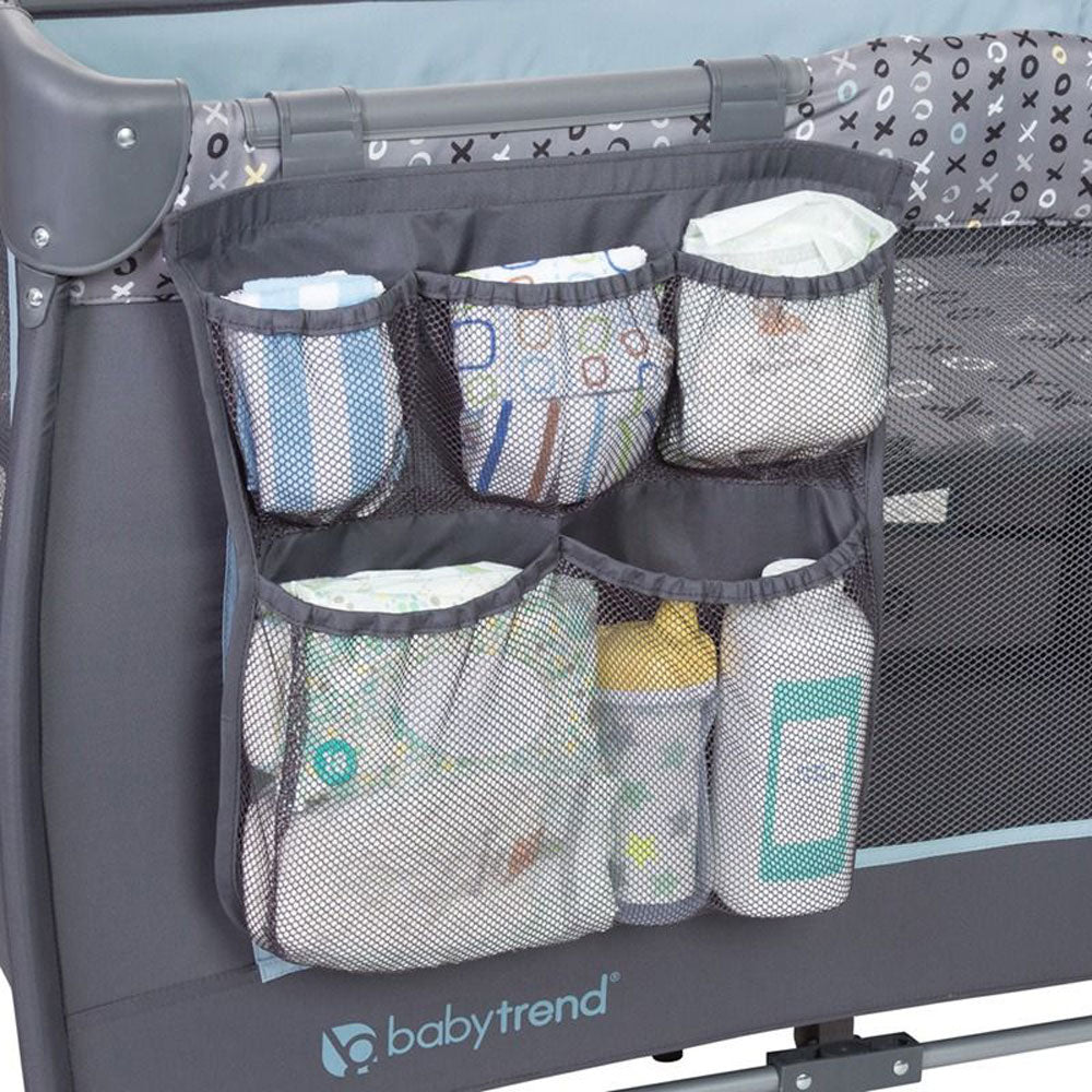 Baby Trend Trend-E Nursery Center Playard Portable Crib Bassinet, Starlight Blue - Image 5