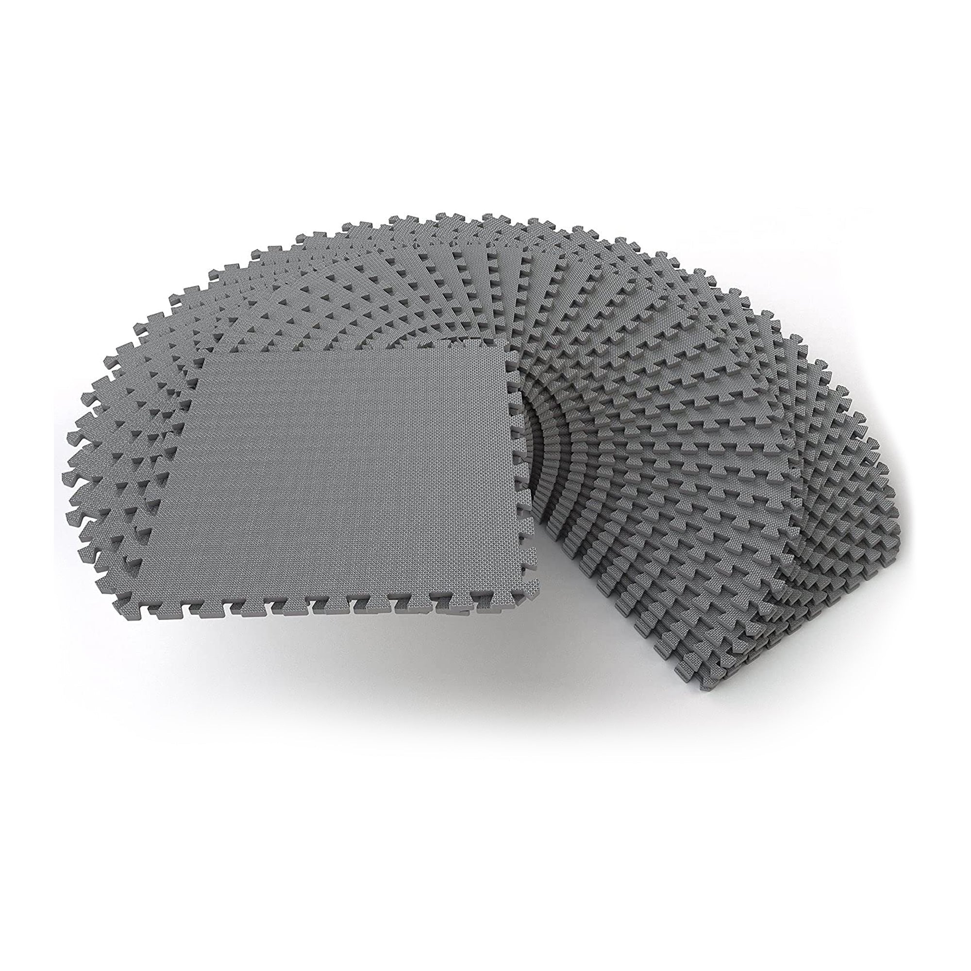 BalanceFrom Fitness 144 Sq Ft Interlocking EVA Foam Exercise Mat Tiles, Gray - Image 9