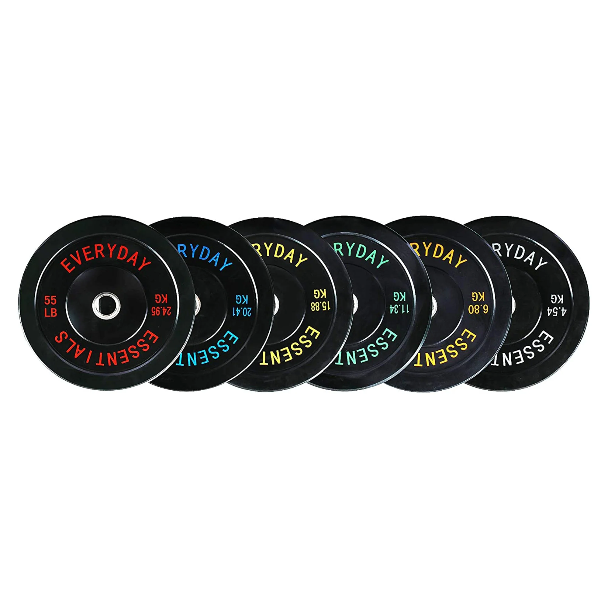 BalanceFrom Fitness 160 Pound Olympic Bumper Strength Training Weight Plate Set - Image 12