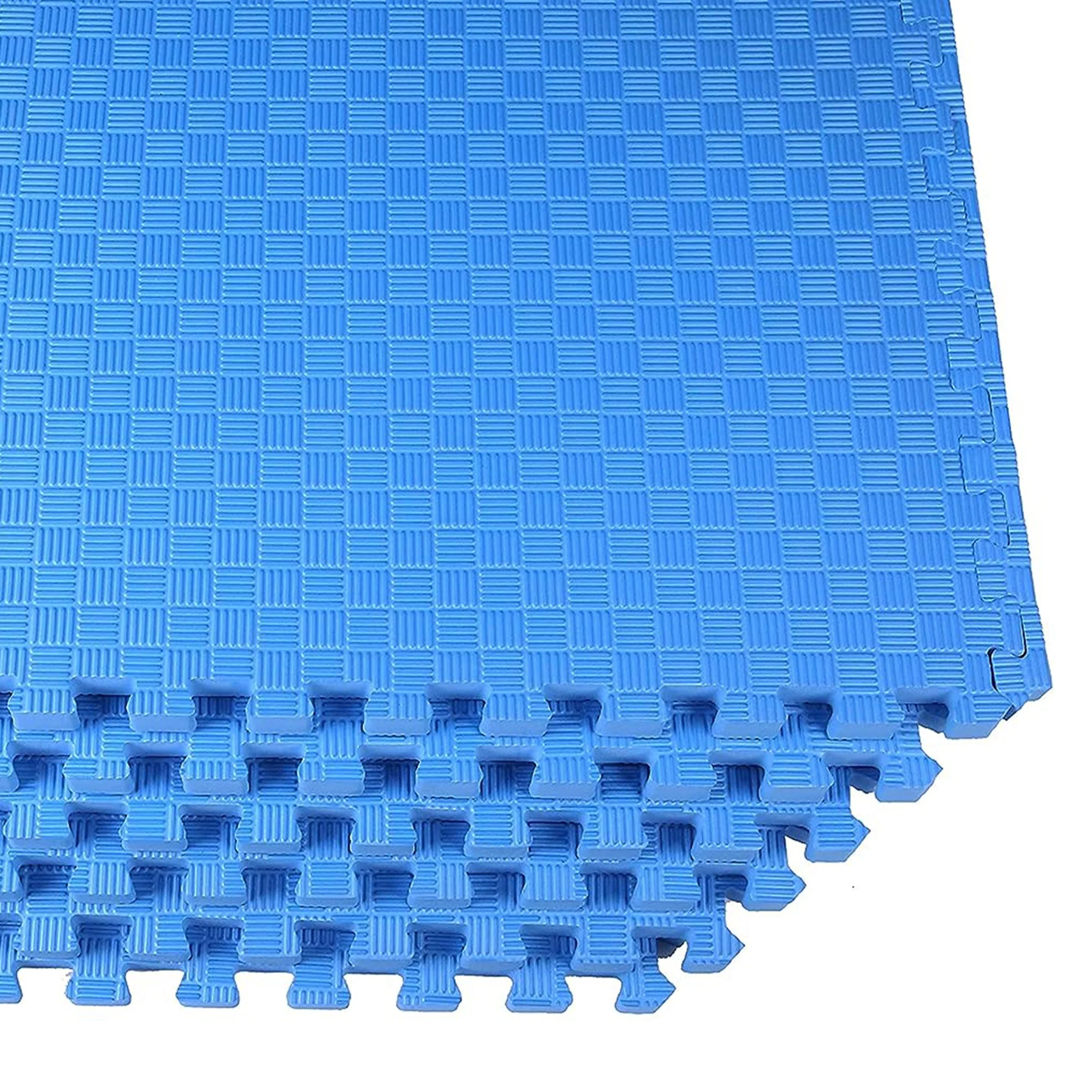 BalanceFrom Fitness 24 Sq Ft Interlocking EVA Foam Exercise Mat Tiles, Blue - Image 8