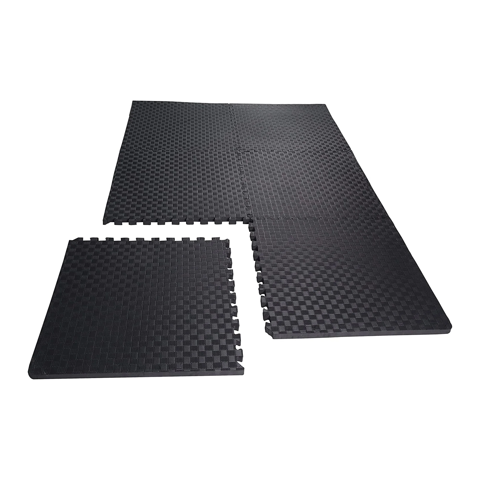 BalanceFrom Fitness 48 Sq Ft Interlocking EVA Foam Exercise Mat Tiles, Black - Image 8