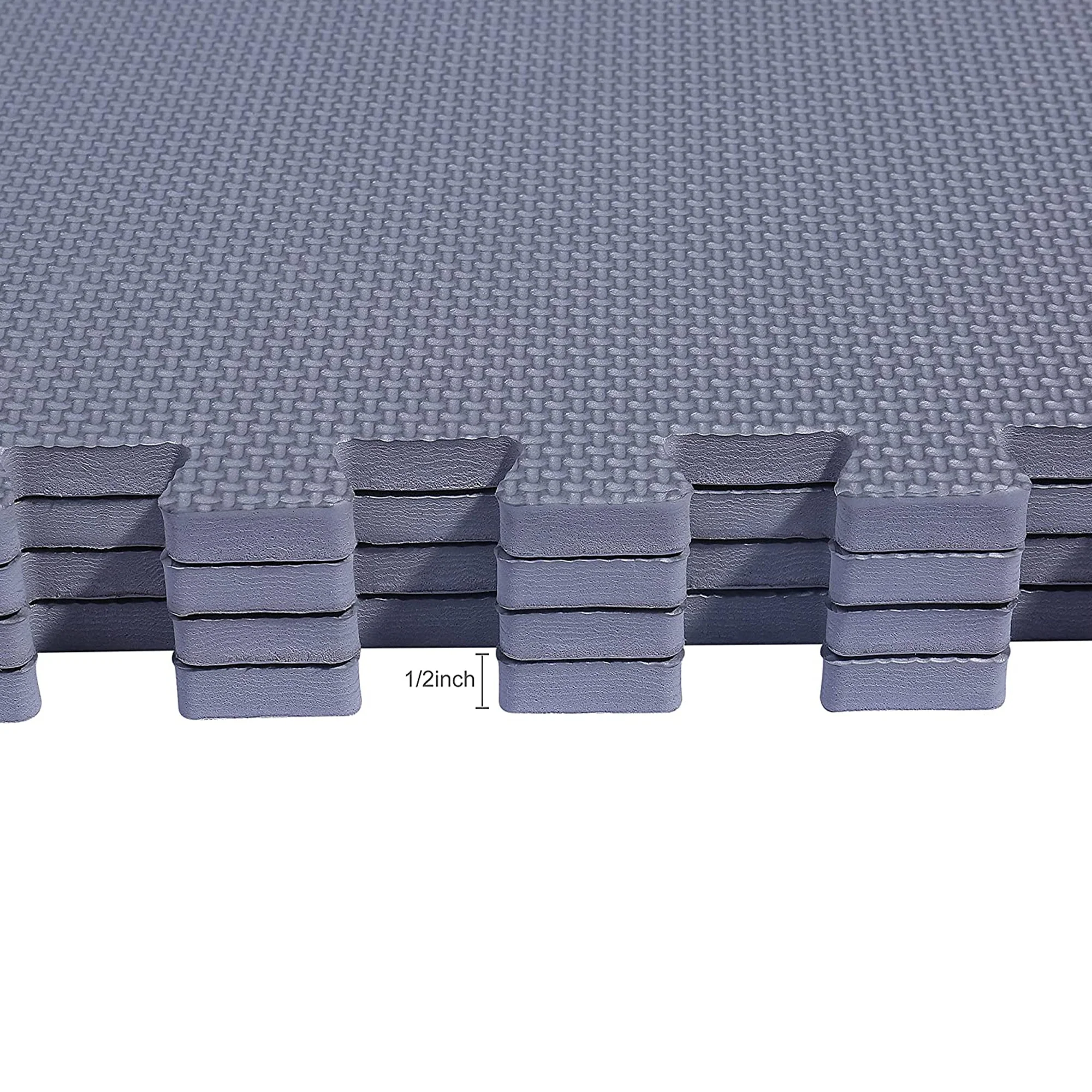 BalanceFrom Fitness 48 Sq Ft Interlocking EVA Foam Exercise Mat Tiles, Gray - Image 9