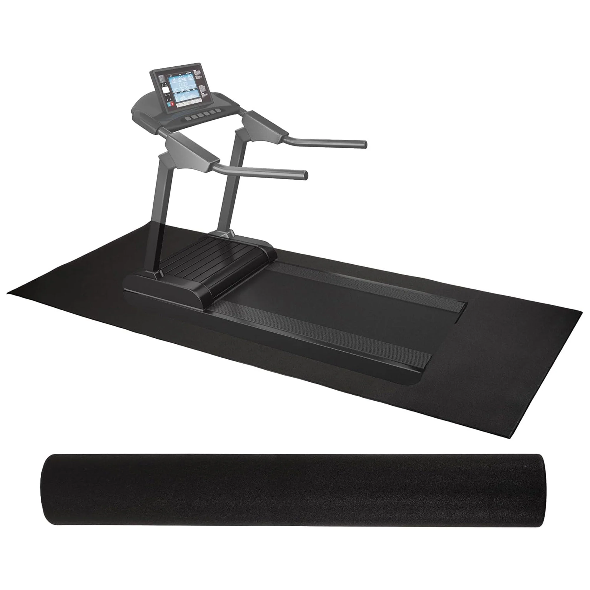 Fitvids High-Density Home Gym Equipment Mat, 1/4-Inch Nonslip PVC Floor Protector for Treadmills, Exercise Bikes, and Fitness Equipment, 6' x 12'