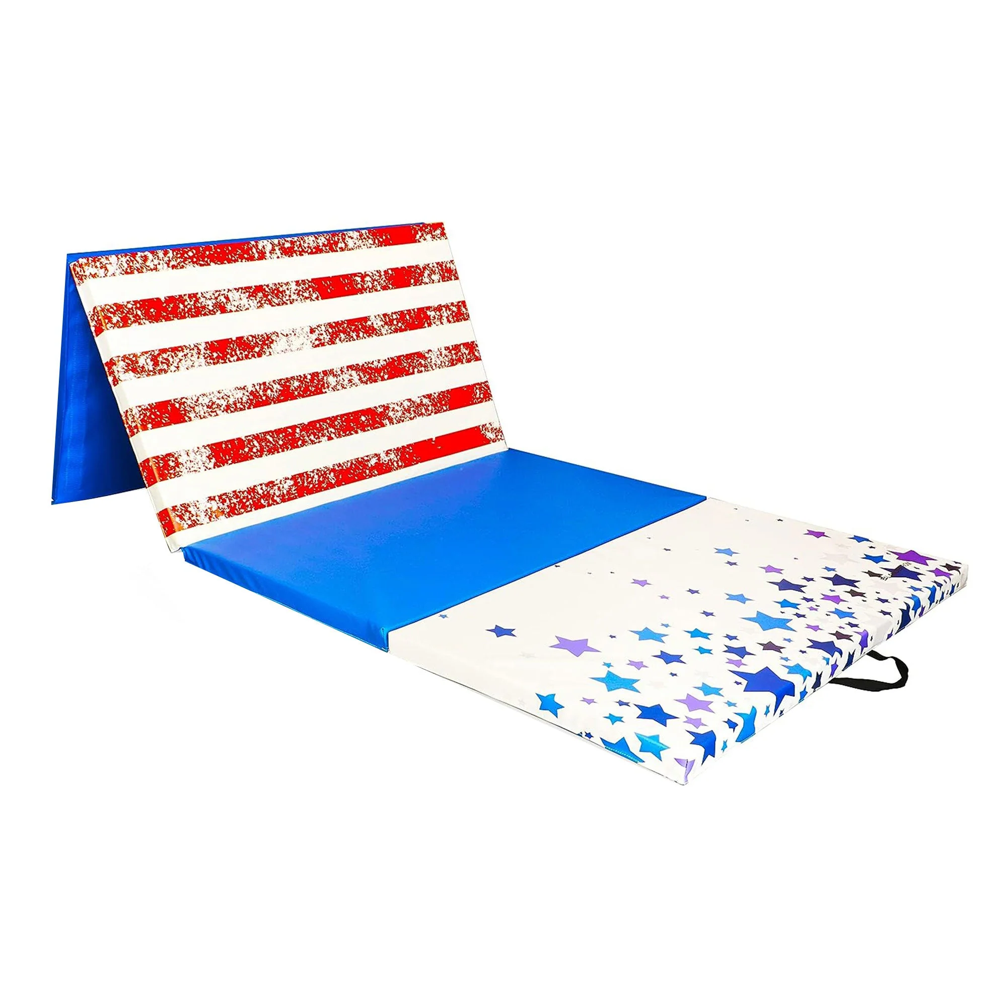BalanceFrom Fitness All Purpose Mat with Balance Beam Gymnastic Set, Star/Stripe - Image 2