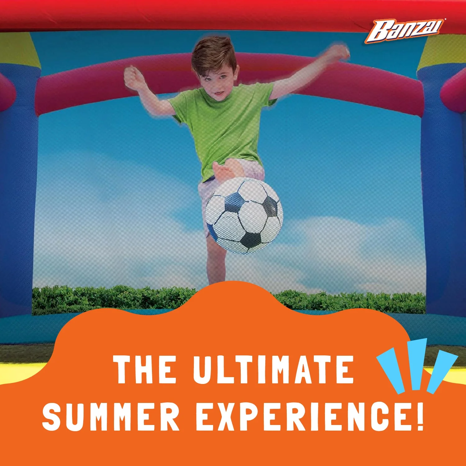 Banzai Slide 'n Score Outdoor Activity Bouncer Inflatable Bounce House w/ Games - Image 5