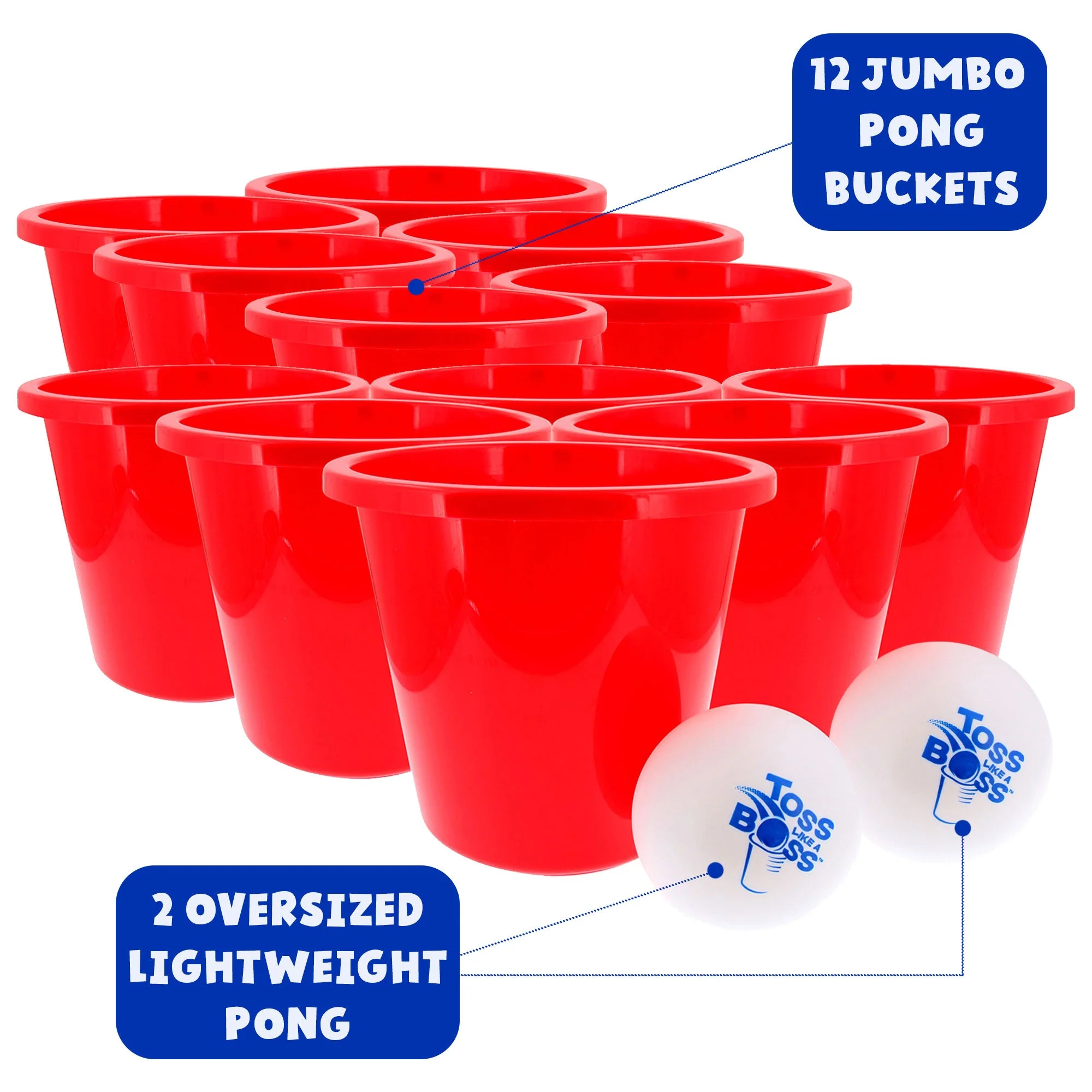 Banzai Toss Like A Boss Outdoor Giant Pong Lawn Game with Drawstring Carry Bag - Image 4