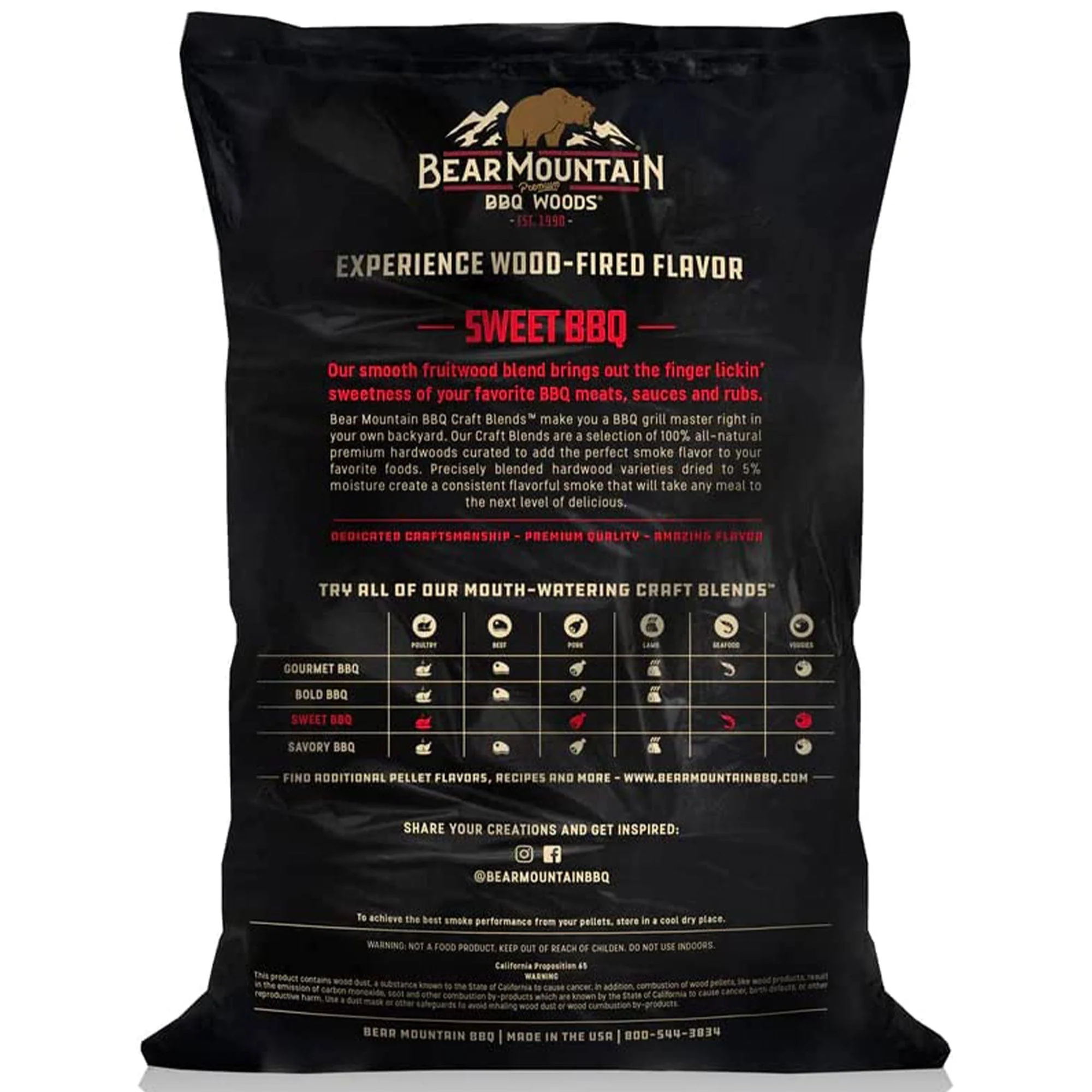 Bear Mountain BBQ Hardwood Sweet Craft Blends Grill Smoker Pellets, 20 Pounds - Image 2