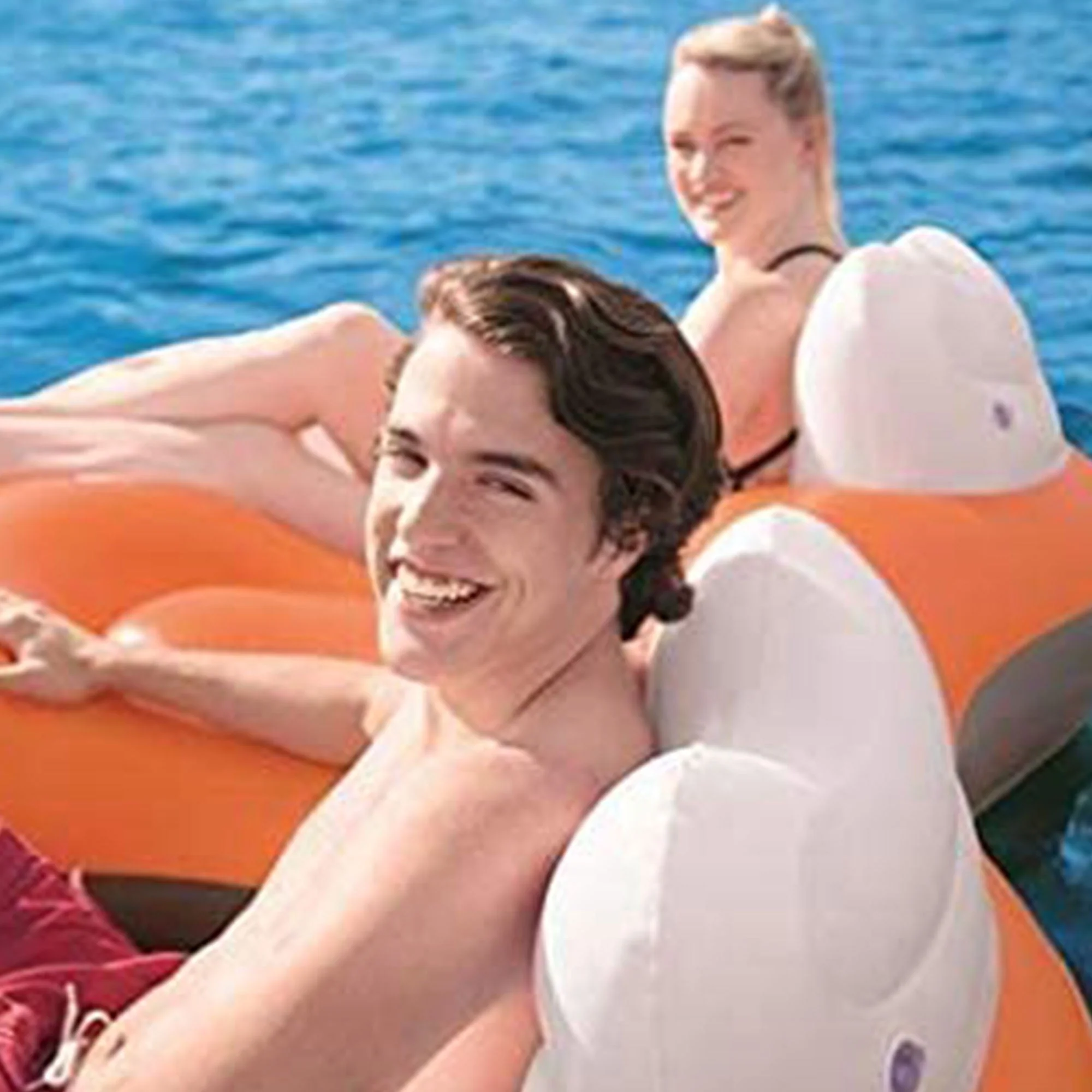 Bestway CoolerZ Rapid Rider 95 Inch Inflatable 2 Person Pool Tube Float, Orange - Image 7