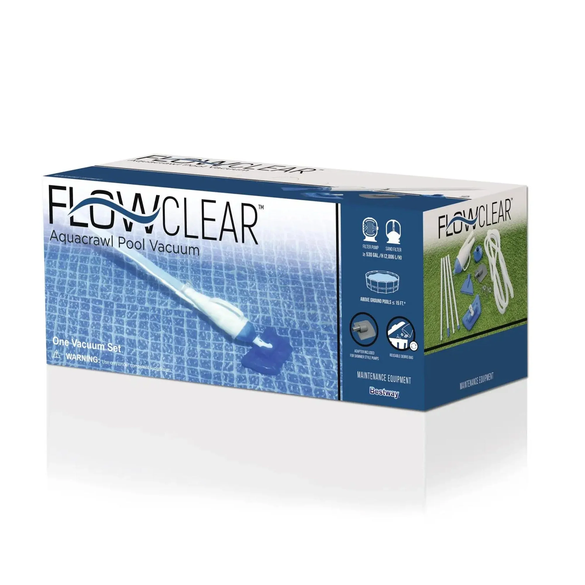 Bestway Flowclear AquaCrawl Outdoor Swimming Pool Maintenance Vacuum Cleaner Set - Image 7