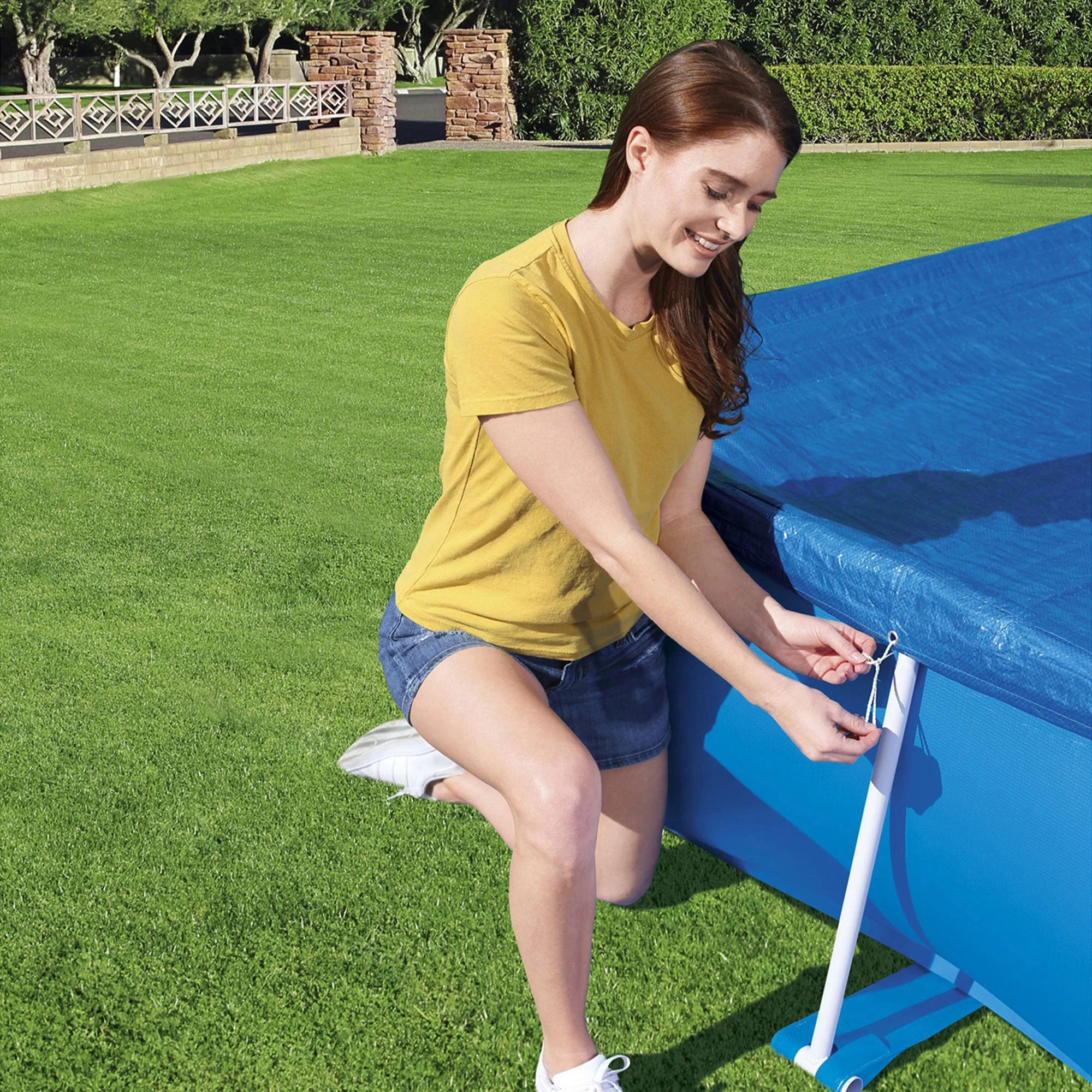 Bestway Flowclear Rectangle 8'6" x 67" Cover for Above Ground Pools (Cover Only) - Image 3